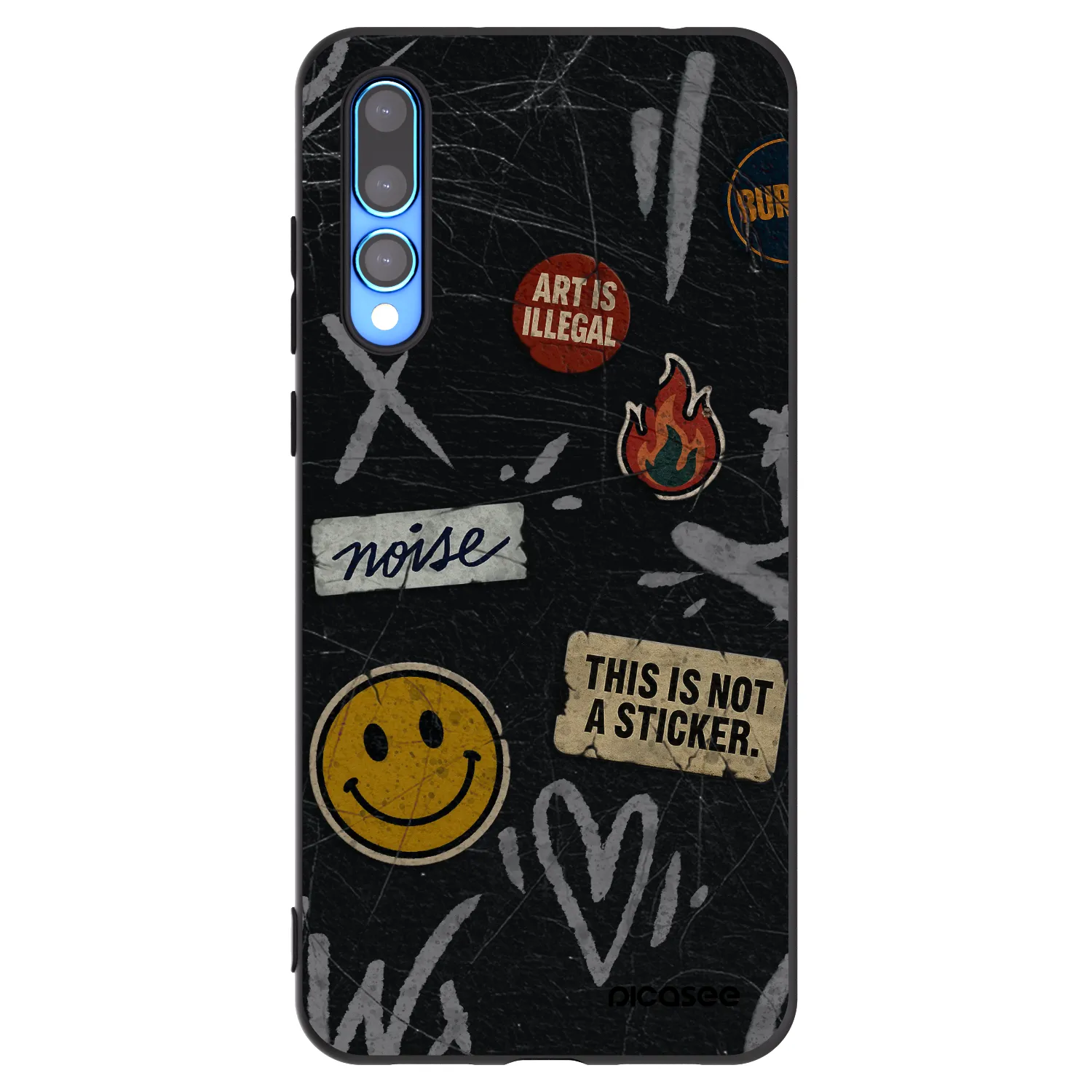 Picasee fekete szilikon tok az alábbi mobiltelefonokra Huawei P20 Pro - STICKERS x TAGS