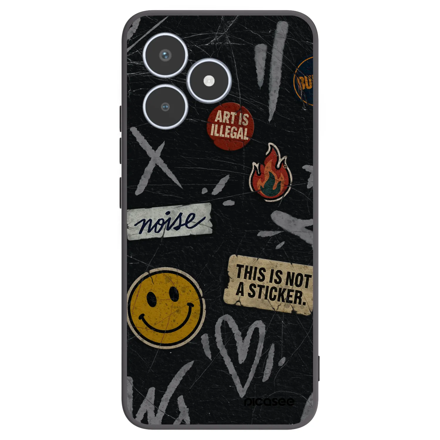 Picasee fekete szilikon tok az alábbi mobiltelefonokra Realme C53 - STICKERS x TAGS