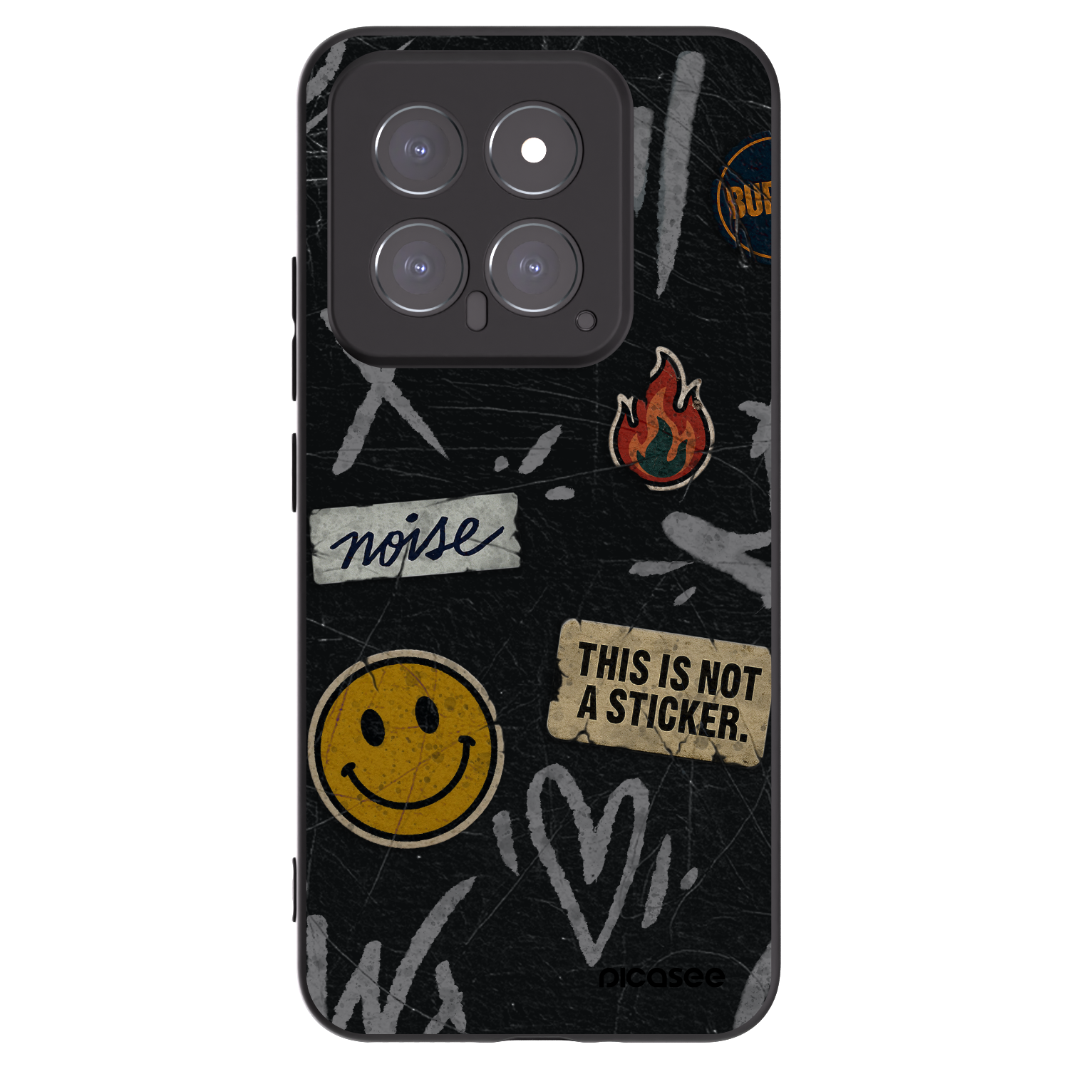 Picasee fekete szilikon tok az alábbi mobiltelefonokra Xiaomi 14 - STICKERS x TAGS