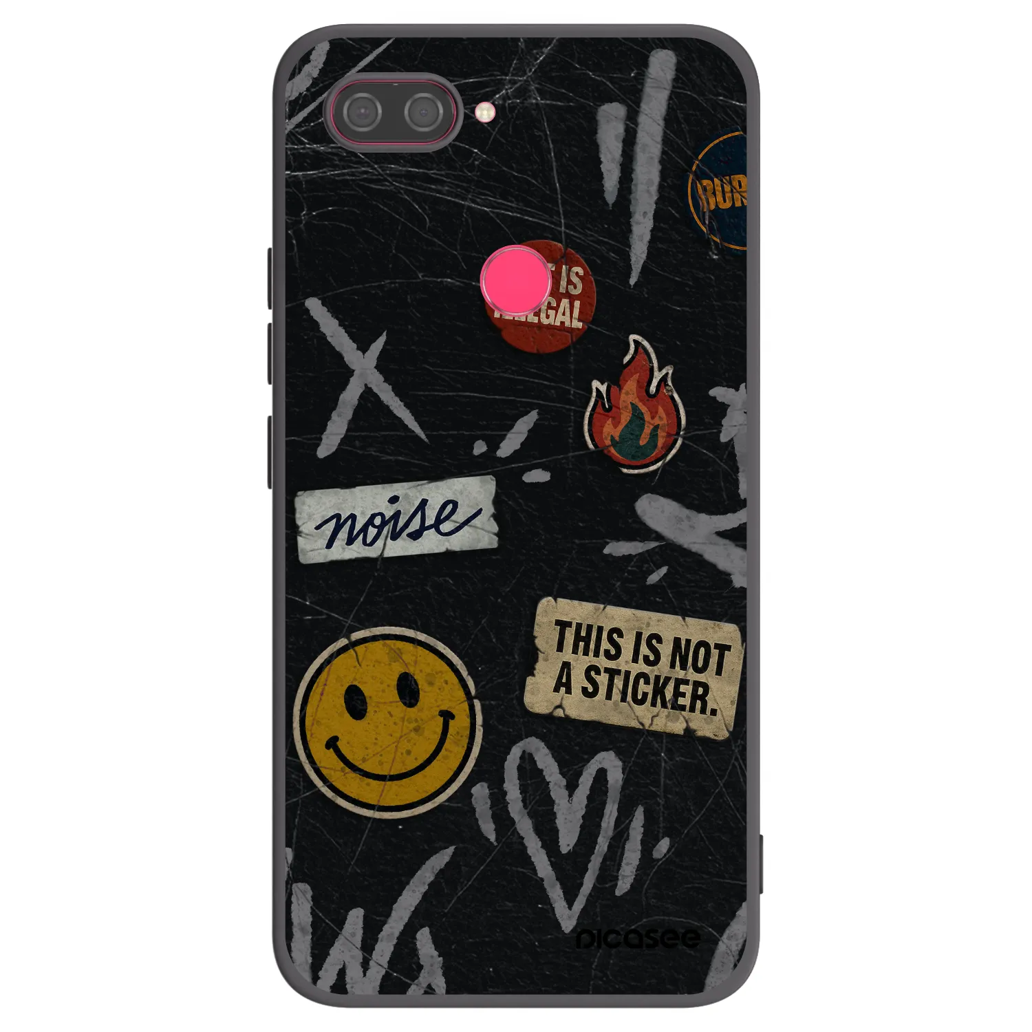 Picasee fekete szilikon tok az alábbi mobiltelefonokra Xiaomi Mi 8 Lite - STICKERS x TAGS