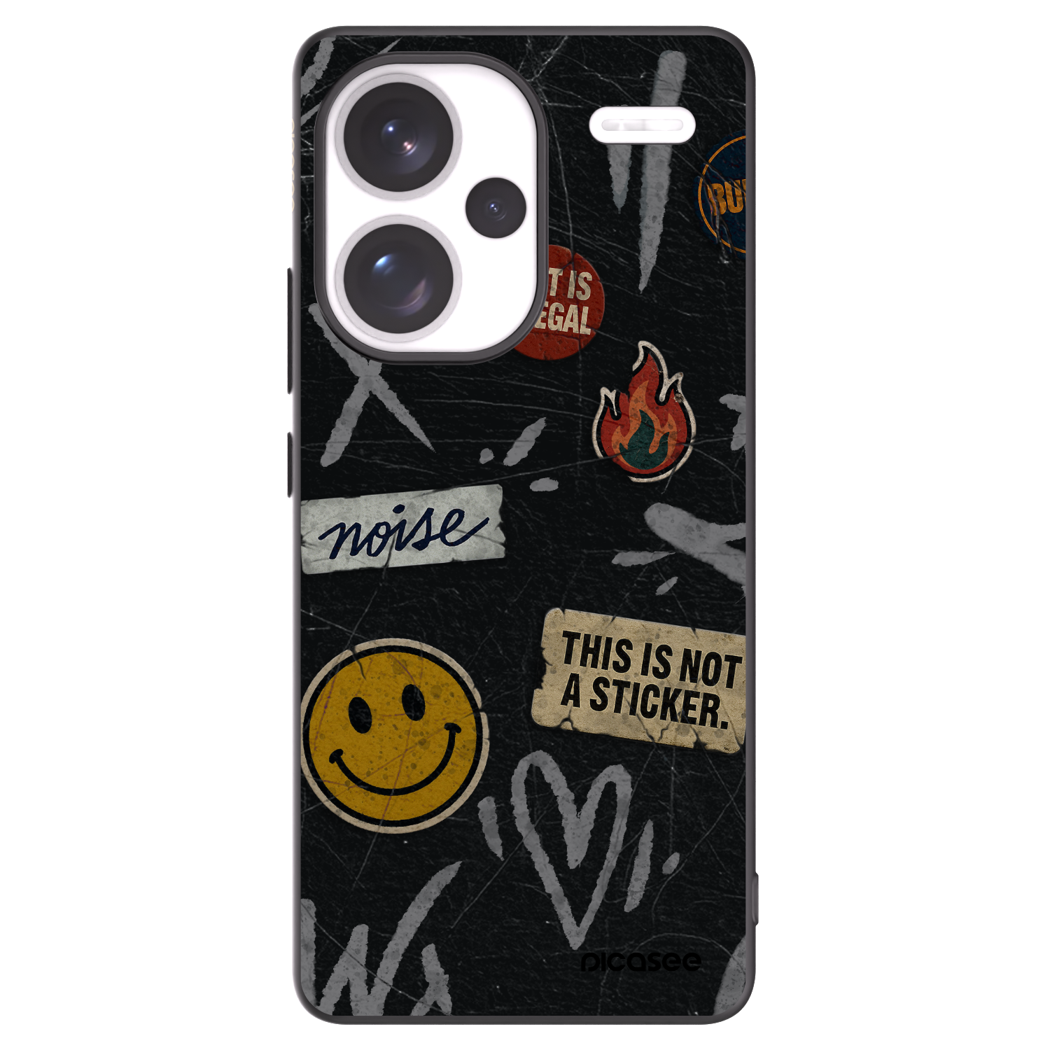 Picasee fekete szilikon tok az alábbi mobiltelefonokra Xiaomi Redmi Note 13 Pro+ 5G - STICKERS x TAGS