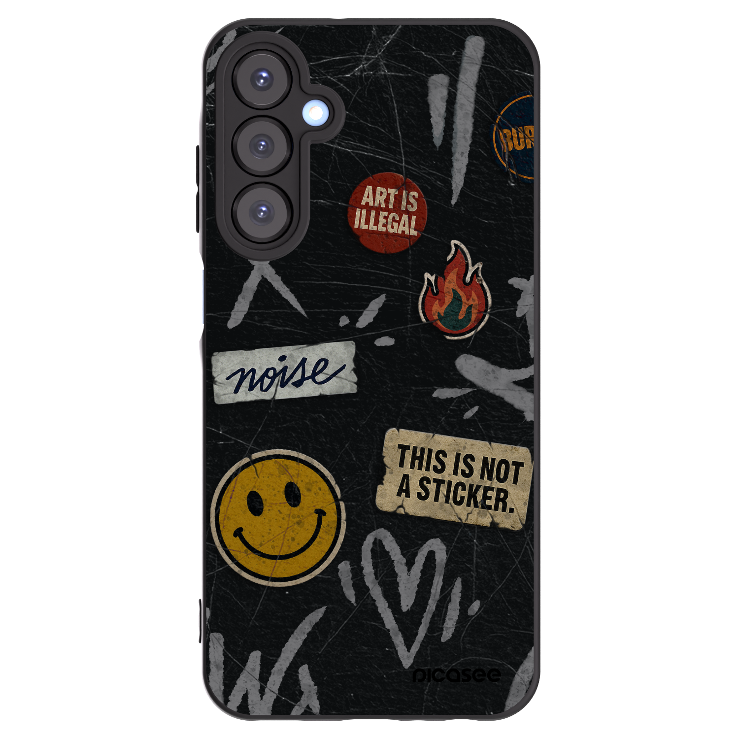 Picasee fekete szilikon tok az alábbi mobiltelefonokra Samsung Galaxy A25 A256B 5G - STICKERS x TAGS
