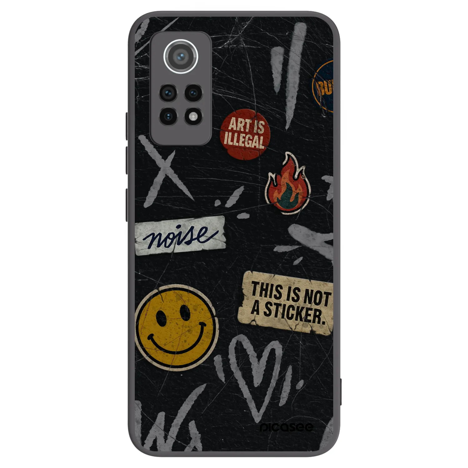 Picasee fekete szilikon tok az alábbi mobiltelefonokra Xiaomi Redmi Note 12 Pro 4G - STICKERS x TAGS