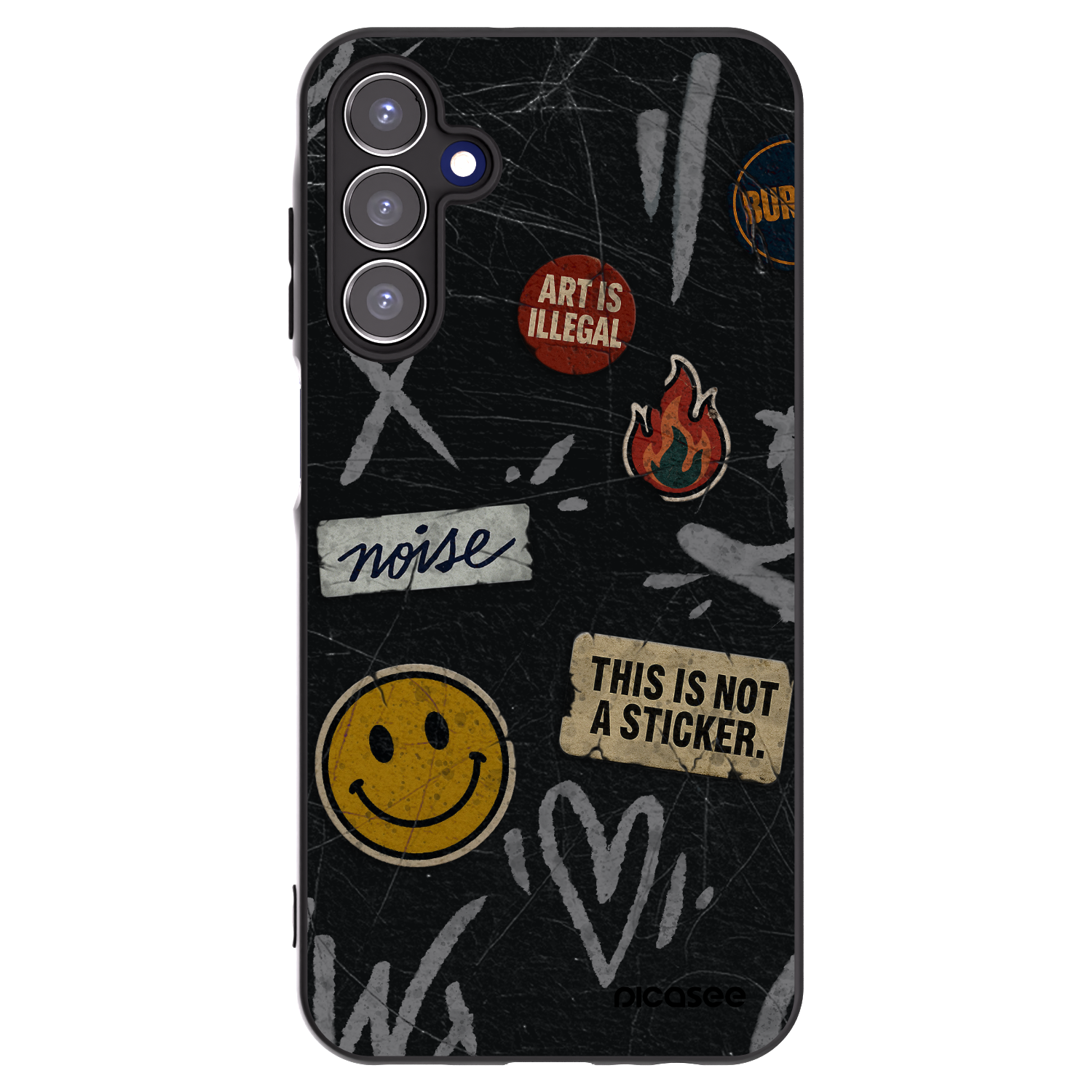 Picasee fekete szilikon tok az alábbi mobiltelefonokra Samsung Galaxy A15 A156B 5G - STICKERS x TAGS