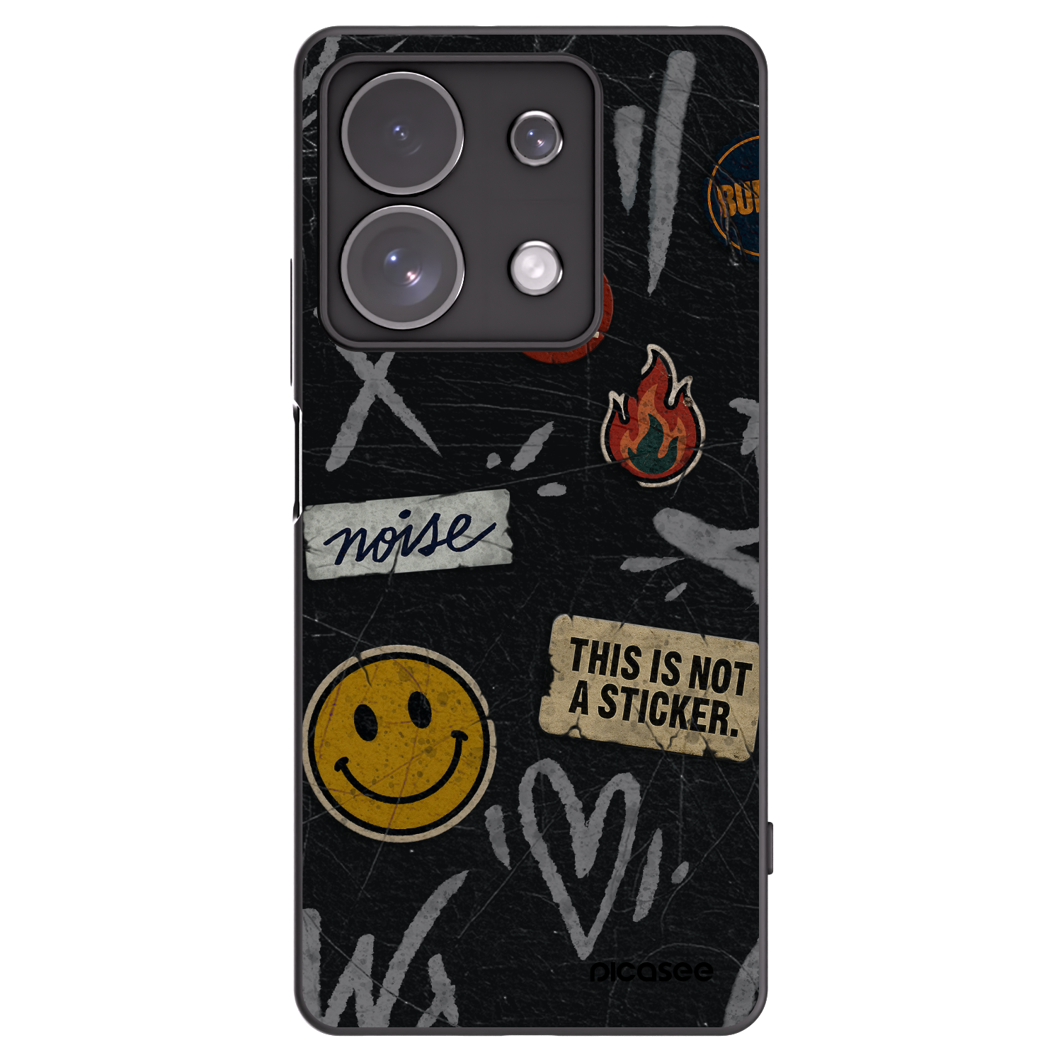 Picasee fekete szilikon tok az alábbi mobiltelefonokra Xiaomi Redmi Note 13 Pro 4G - STICKERS x TAGS