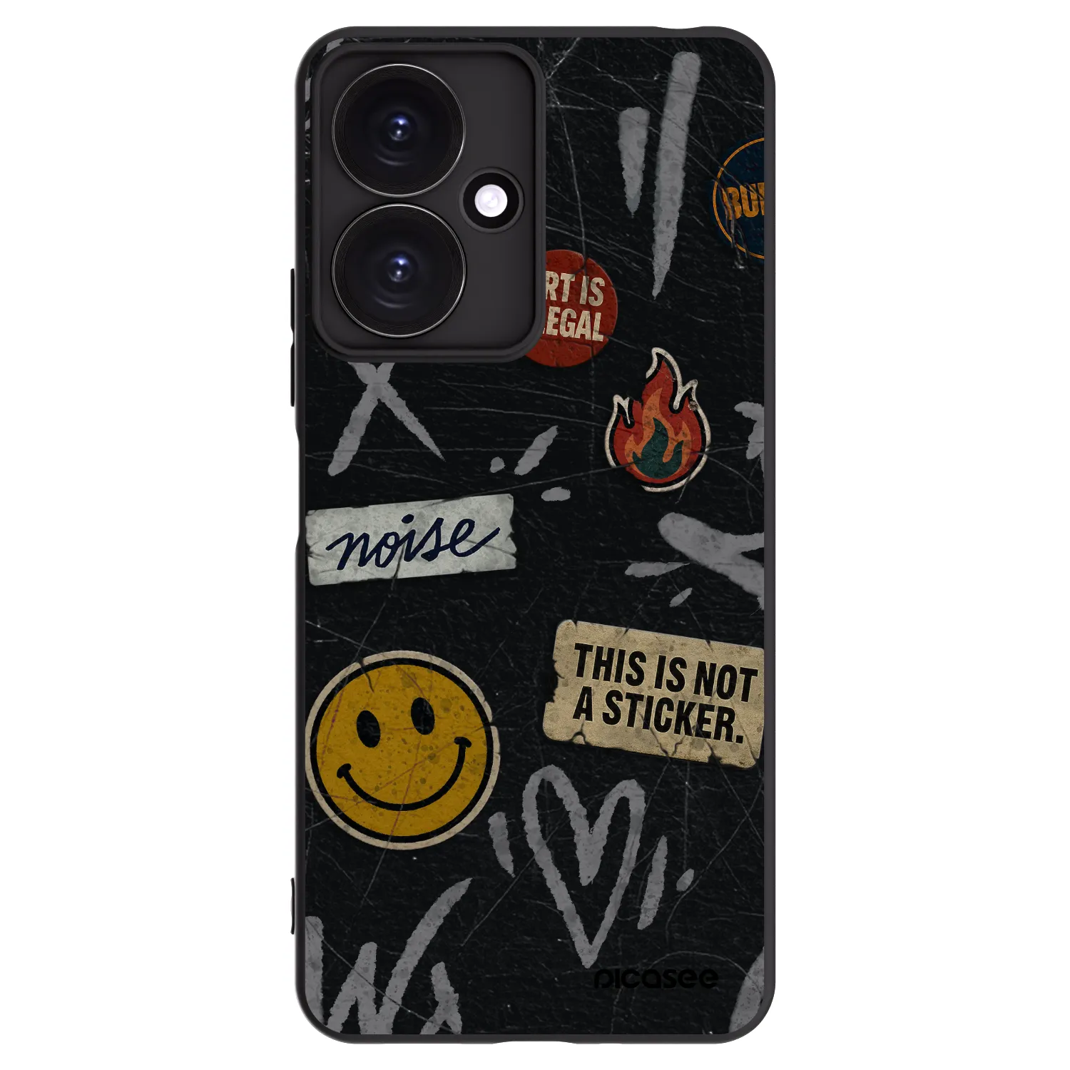 Picasee fekete szilikon tok az alábbi mobiltelefonokra Xiaomi Redmi 13C 5G - STICKERS x TAGS