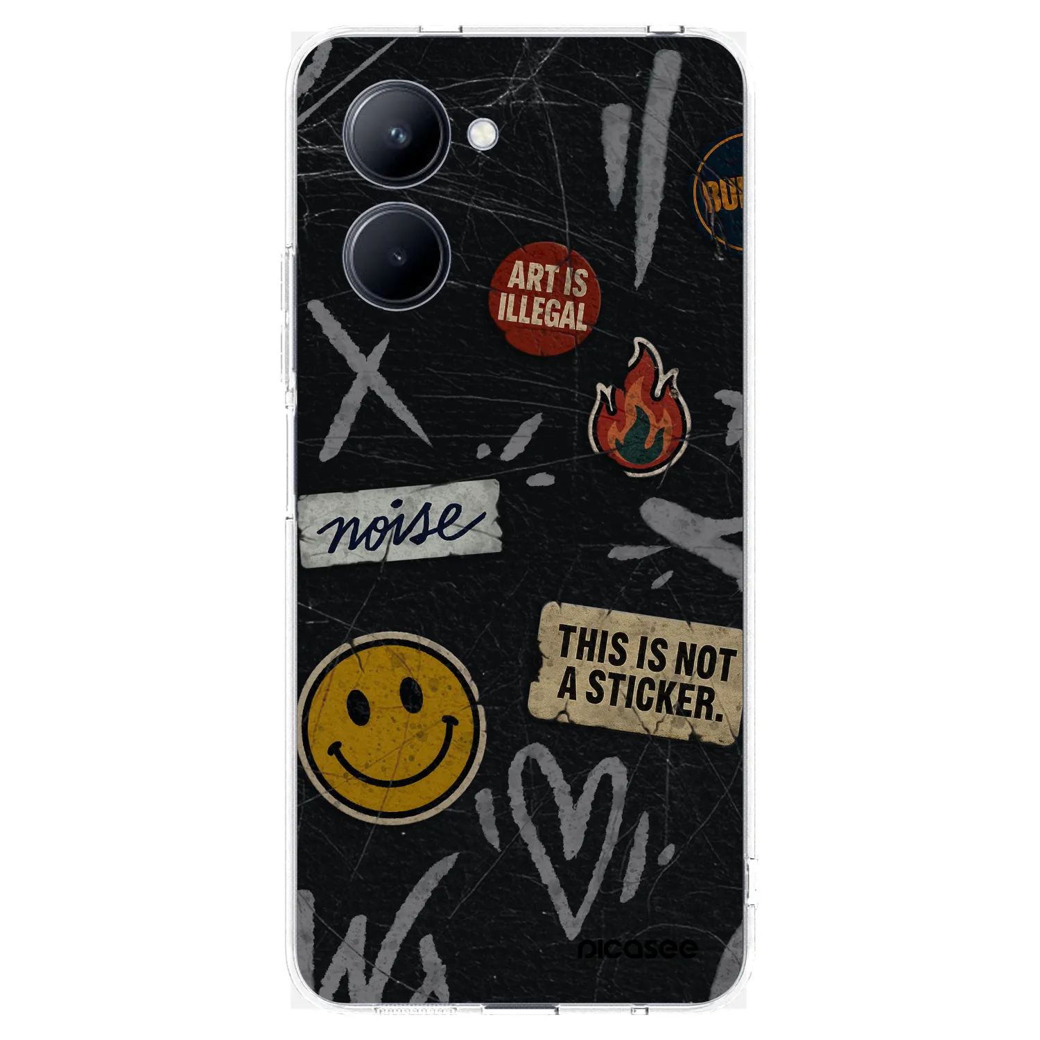Picasee átlátszó szilikon tok az alábbi mobiltelefonokra Realme C33 (2023) - STICKERS x TAGS