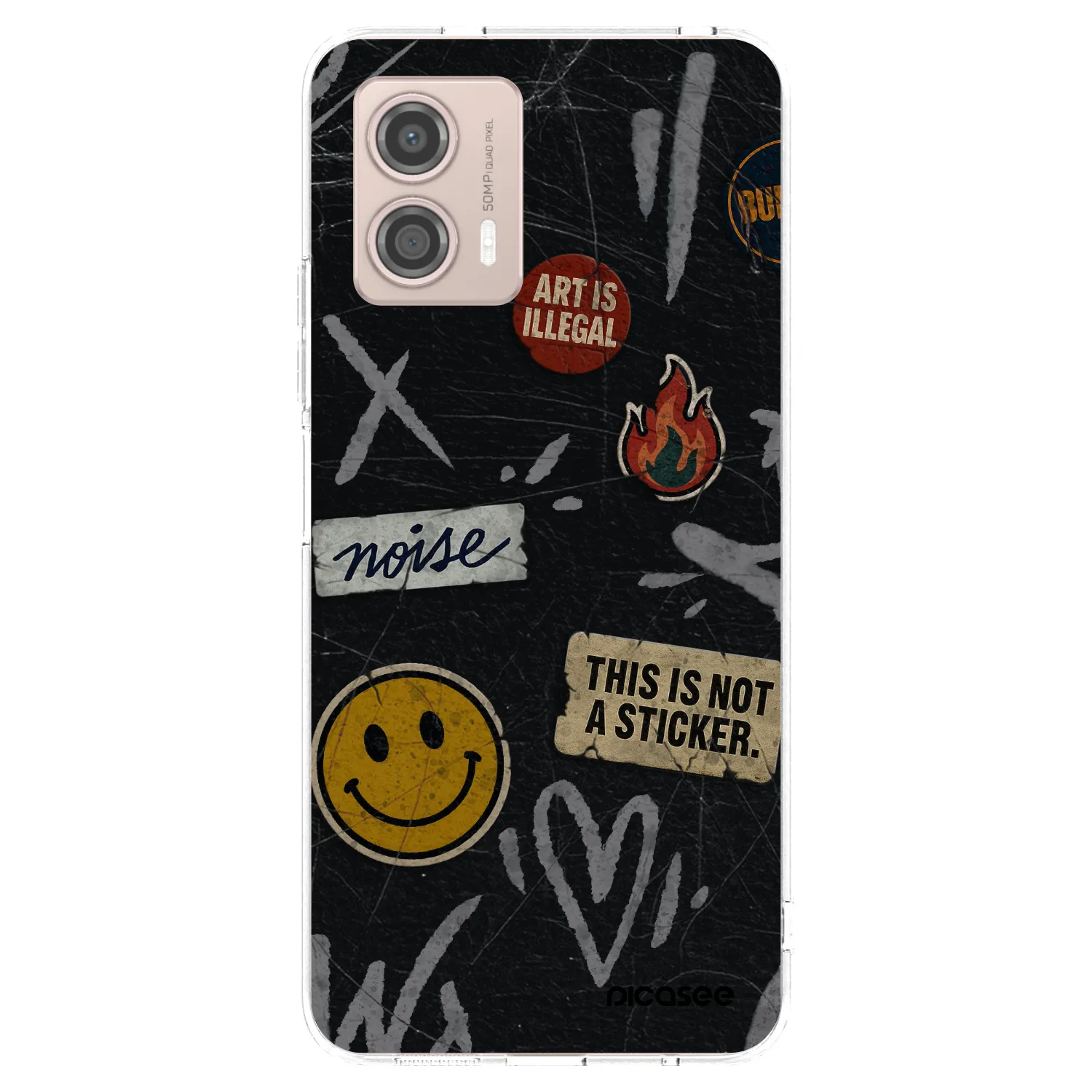 Picasee átlátszó szilikon tok az alábbi mobiltelefonokra Motorola Moto G53 5G - STICKERS x TAGS