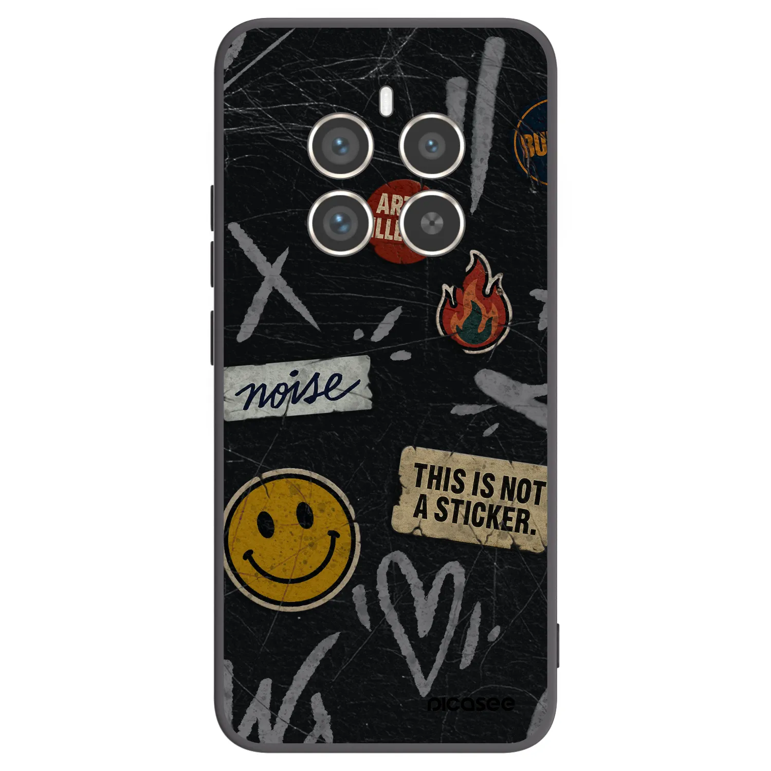 Picasee fekete szilikon tok az alábbi mobiltelefonokra Realme 12 Pro 5G - STICKERS x TAGS