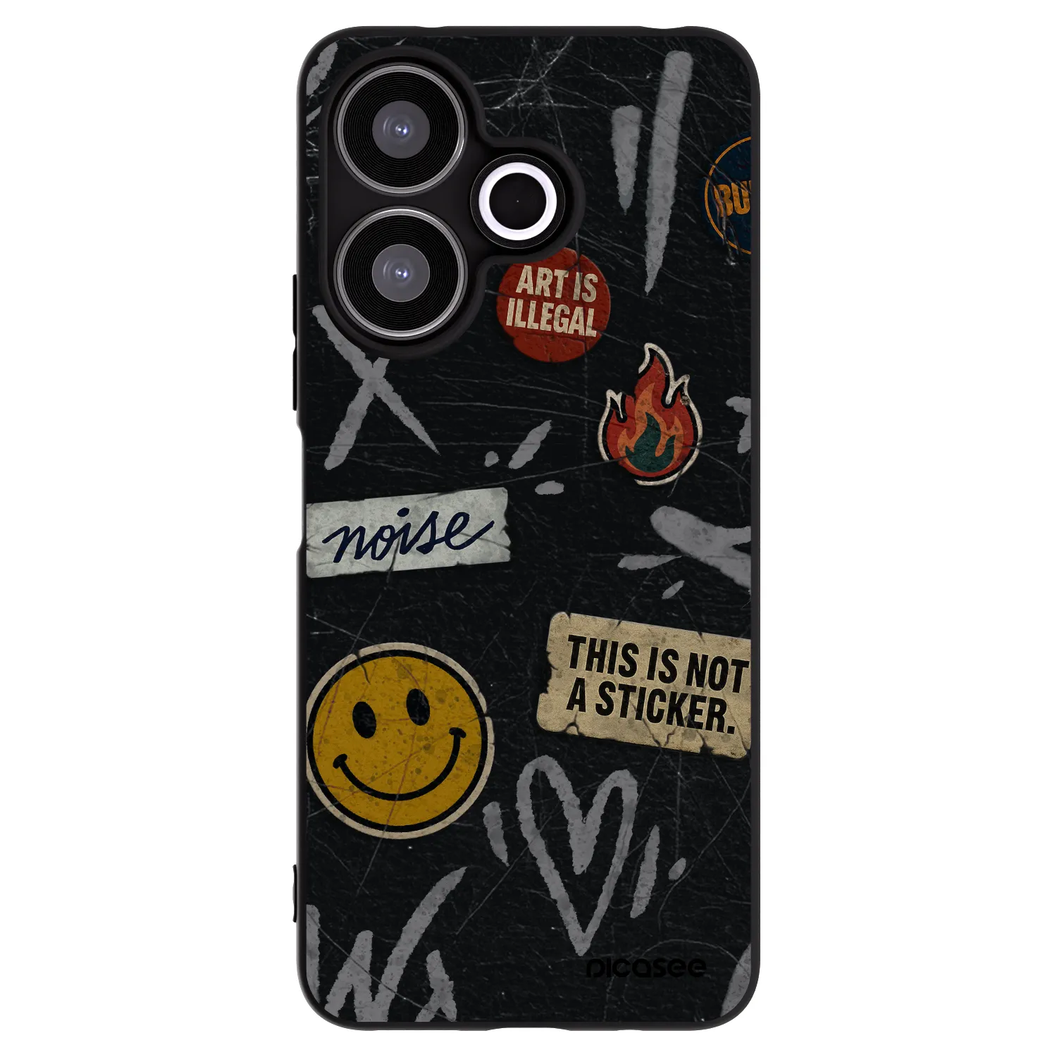 Picasee fekete szilikon tok az alábbi mobiltelefonokra Xiaomi Redmi 13 4G - STICKERS x TAGS