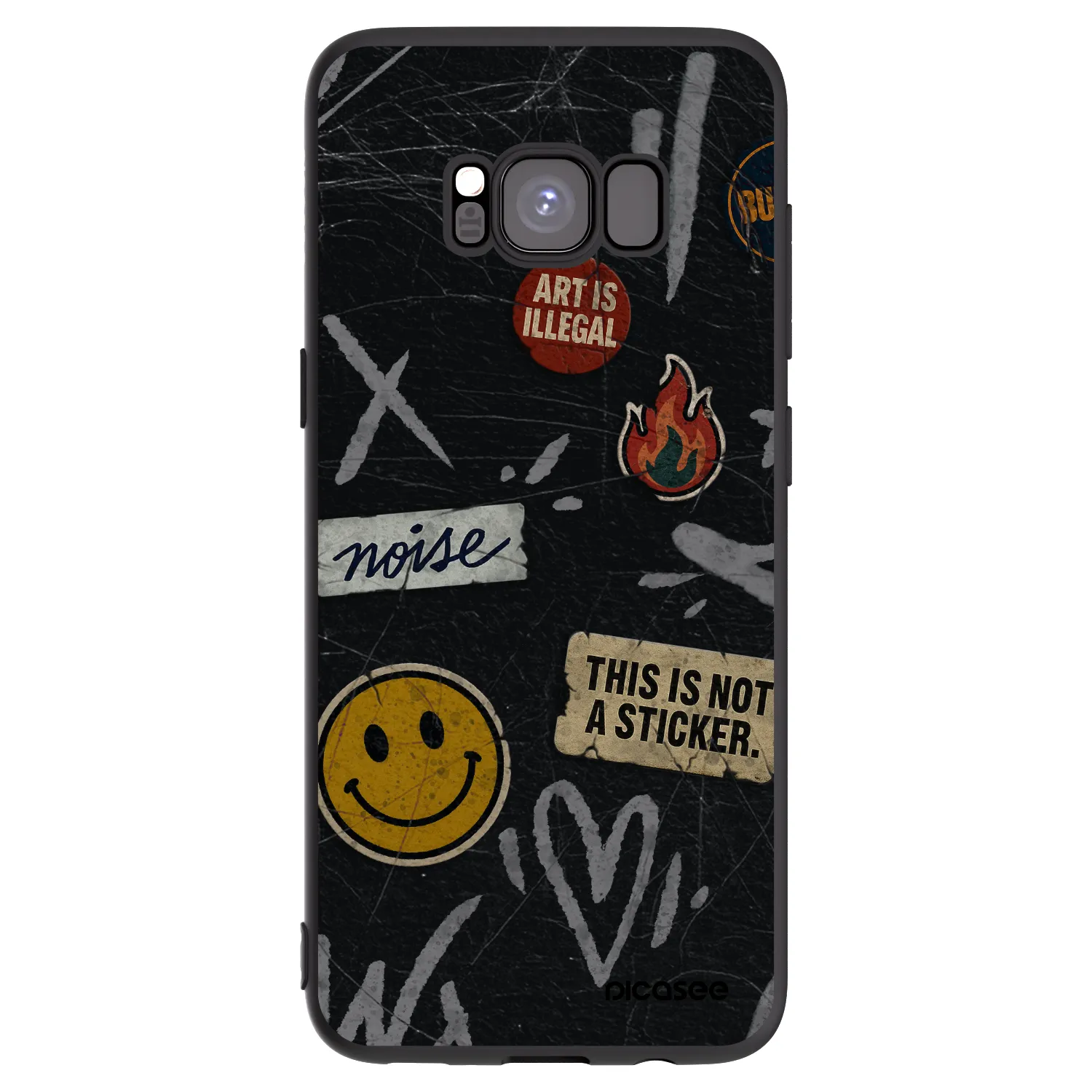 Picasee fekete szilikon tok az alábbi mobiltelefonokra Samsung Galaxy S8 G950F - STICKERS x TAGS