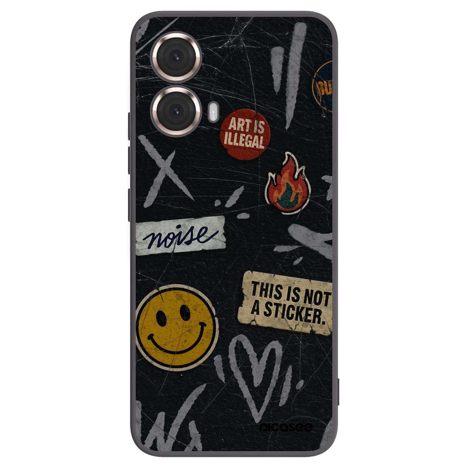 Picasee fekete szilikon tok az alábbi mobiltelefonokra Motorola Moto G85 - STICKERS x TAGS