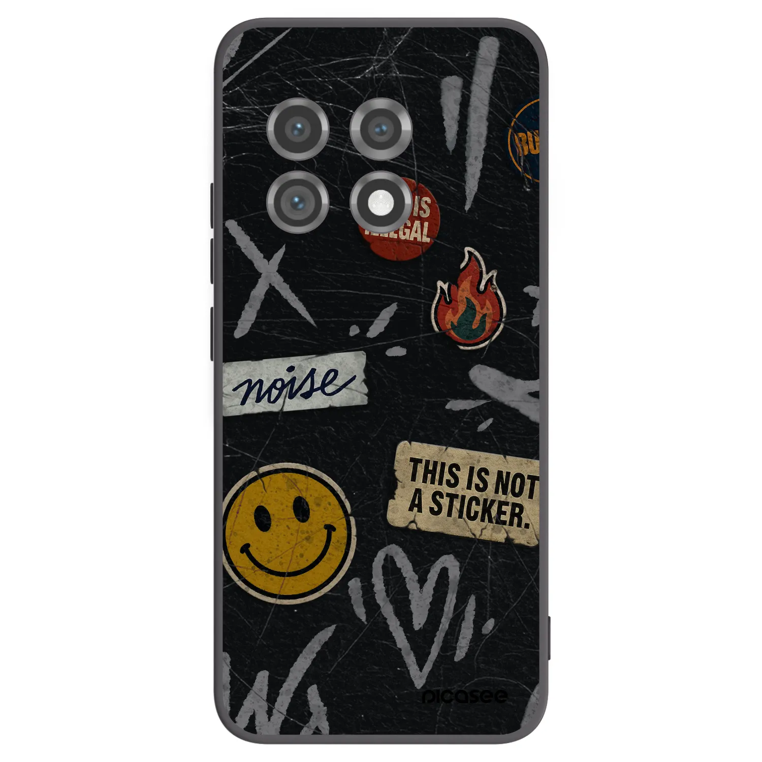 Picasee fekete szilikon tok az alábbi mobiltelefonokra OnePlus 11 5G - STICKERS x TAGS
