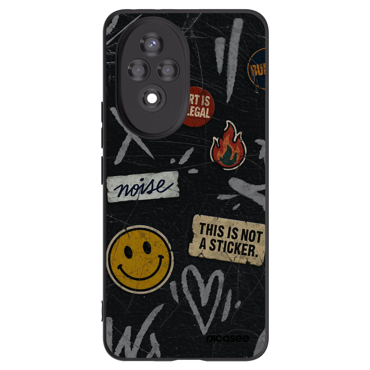Picasee fekete szilikon tok az alábbi mobiltelefonokra Honor 200 Pro 5G - STICKERS x TAGS
