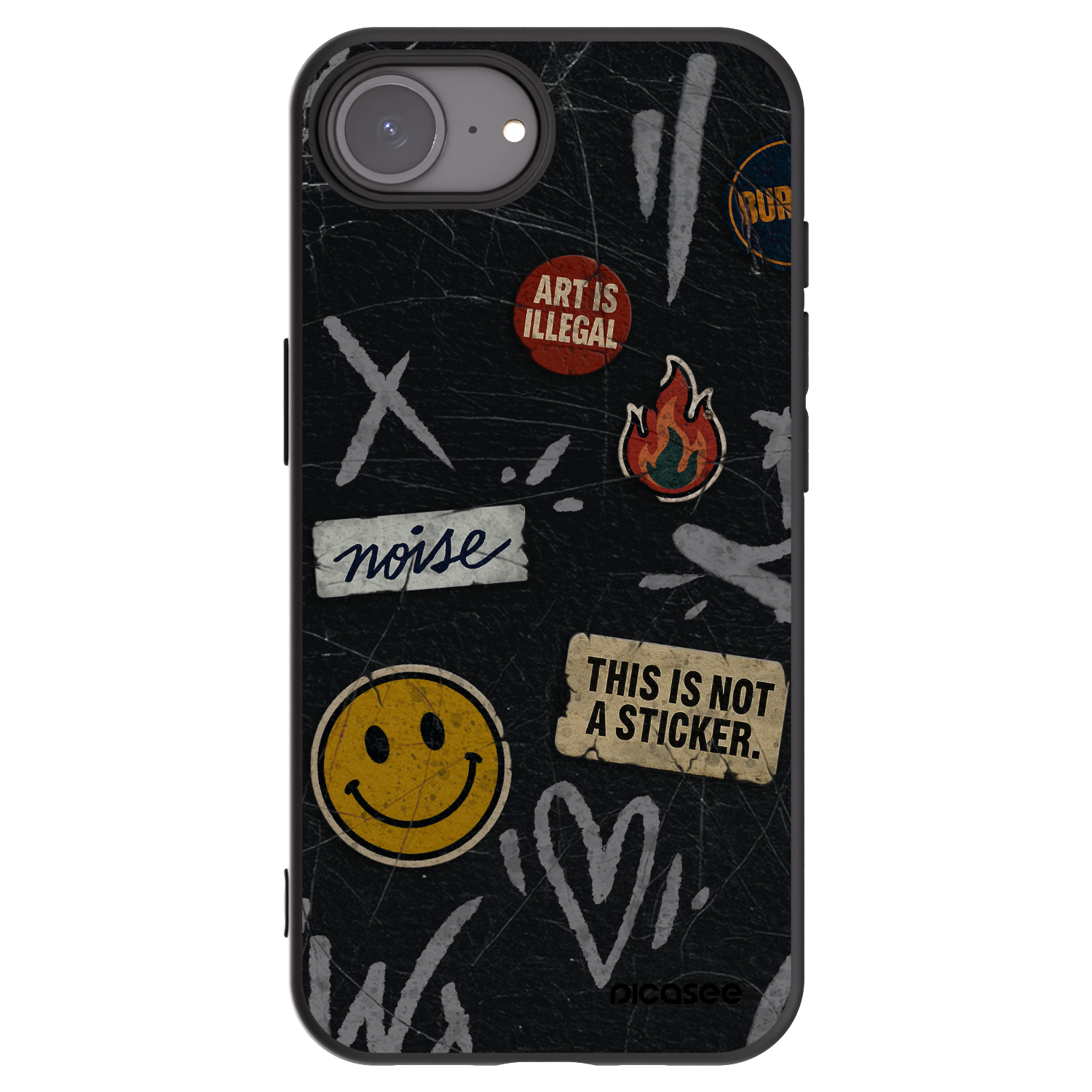 Picasee fekete szilikon tok az alábbi mobiltelefonokra Apple iPhone 16e - STICKERS x TAGS