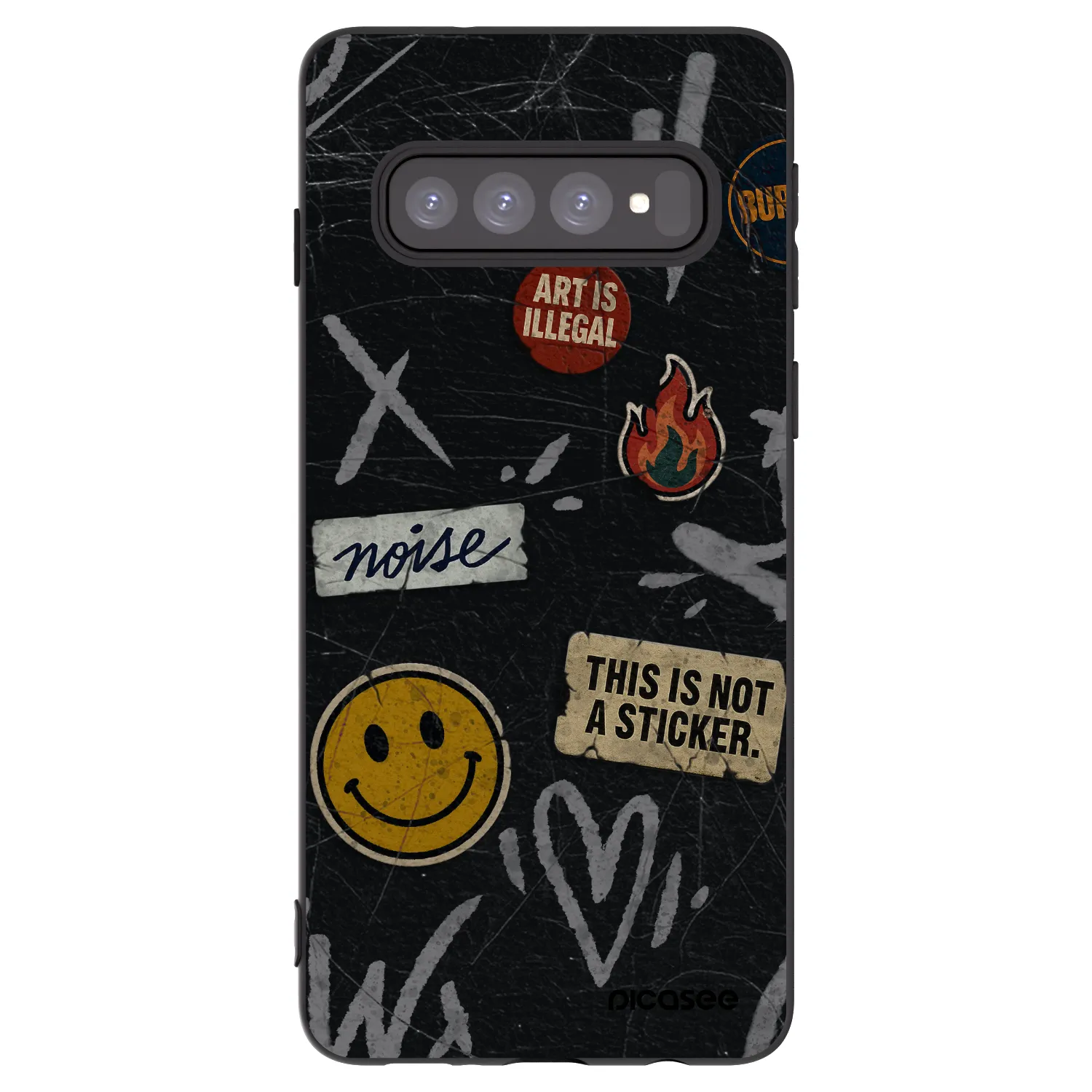 Picasee fekete szilikon tok az alábbi mobiltelefonokra Samsung Galaxy S10 G973 - STICKERS x TAGS