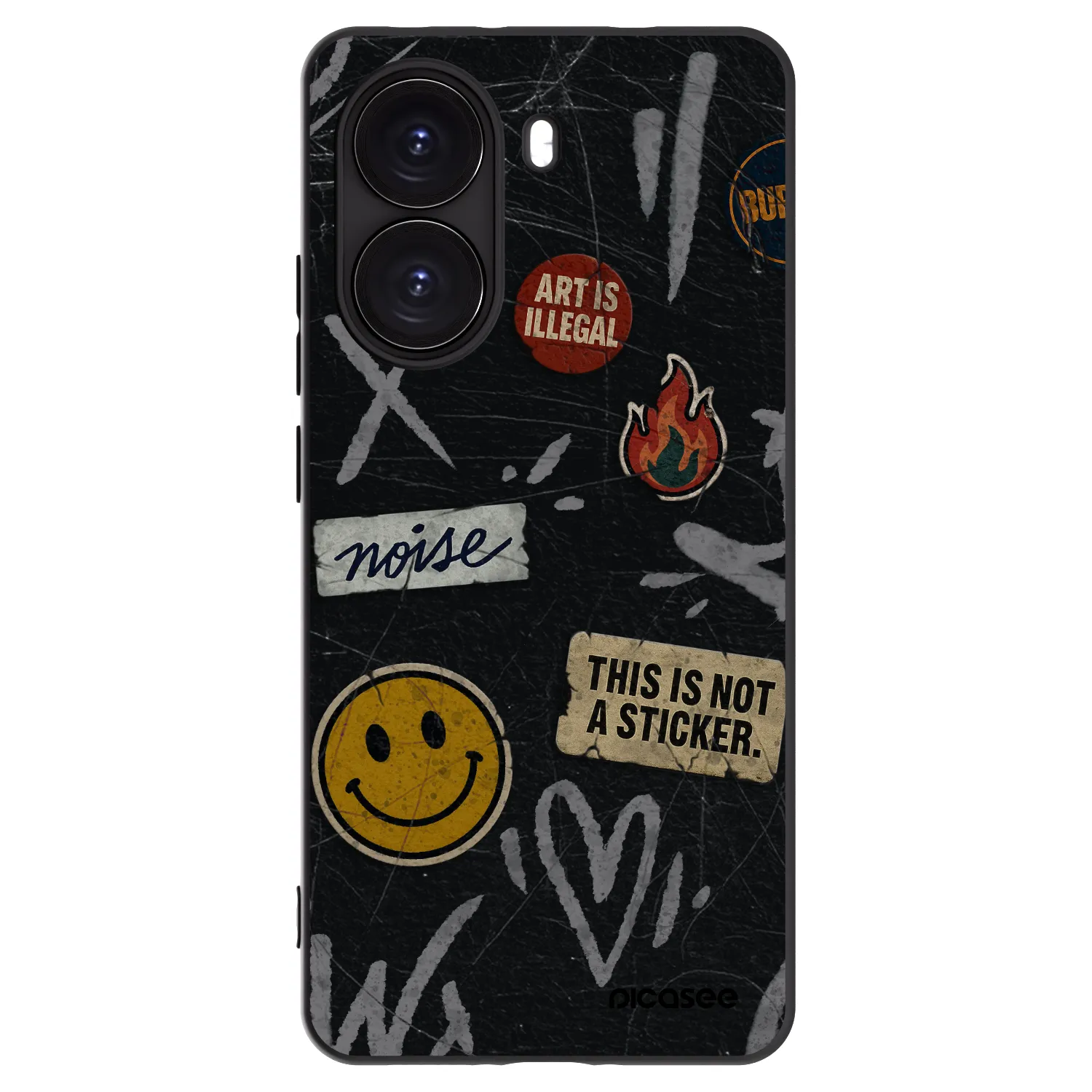 Picasee fekete szilikon tok az alábbi mobiltelefonokra Xiaomi Poco X7 Pro 5G - STICKERS x TAGS