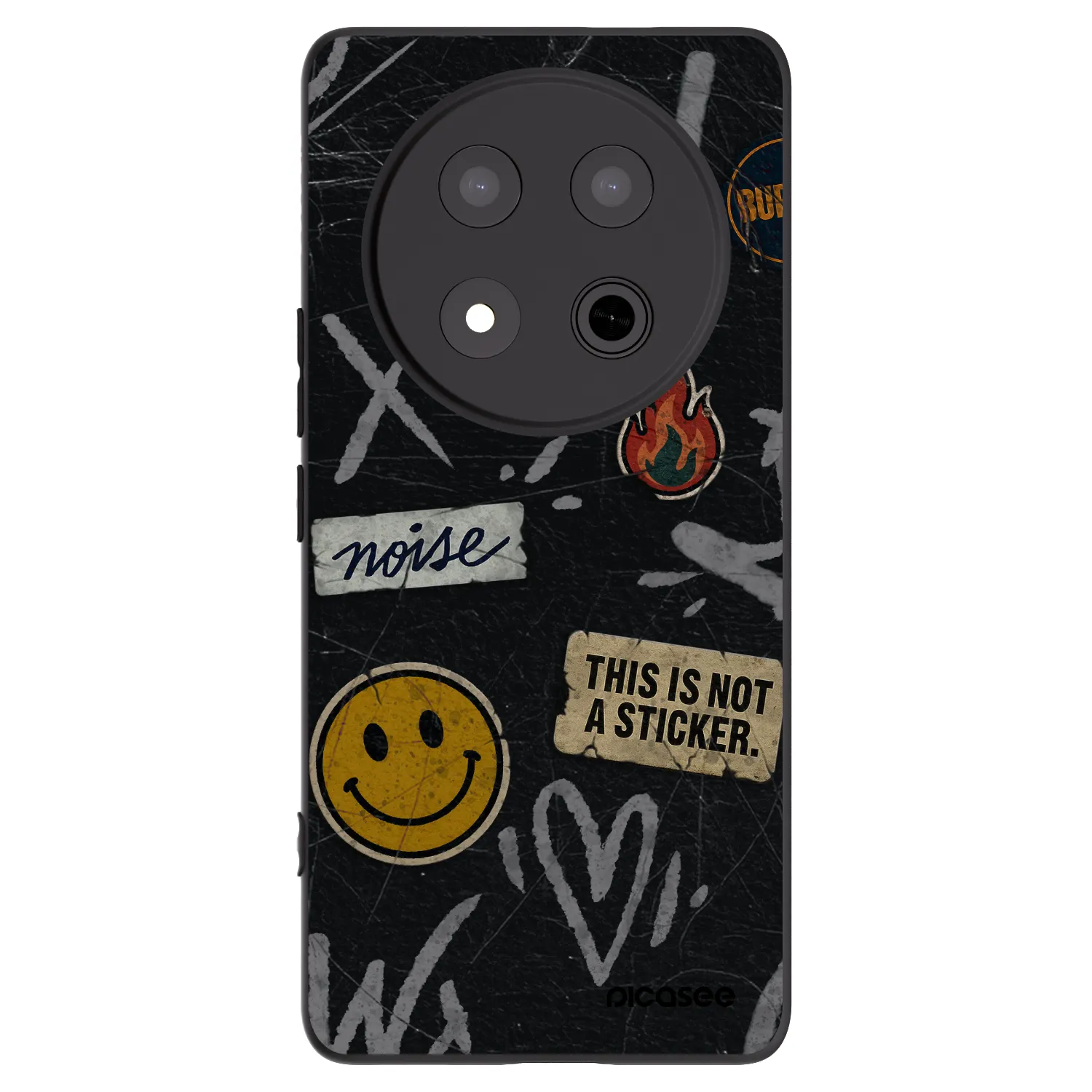 Picasee fekete szilikon tok az alábbi mobiltelefonokra Honor Magic7 Lite 5G - STICKERS x TAGS