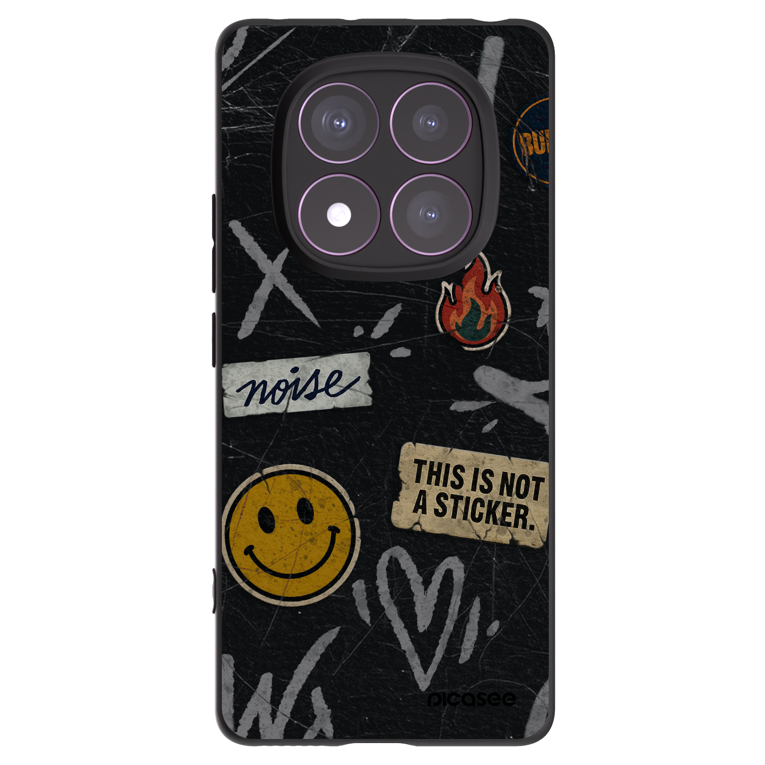 Picasee fekete szilikon tok az alábbi mobiltelefonokra Xiaomi Redmi Note 14 Pro 4G - STICKERS x TAGS