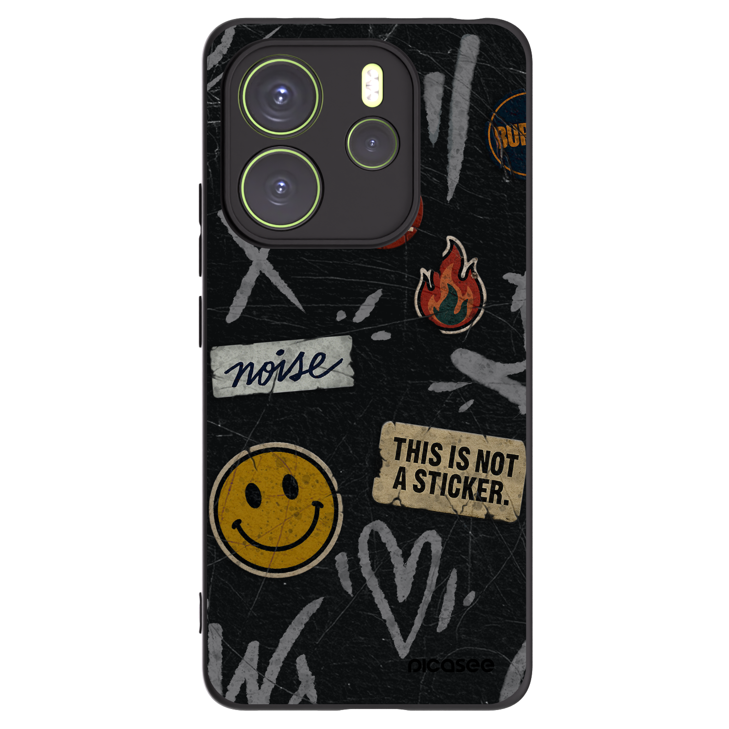 Picasee fekete szilikon tok az alábbi mobiltelefonokra Xiaomi Redmi Note 14 4G - STICKERS x TAGS