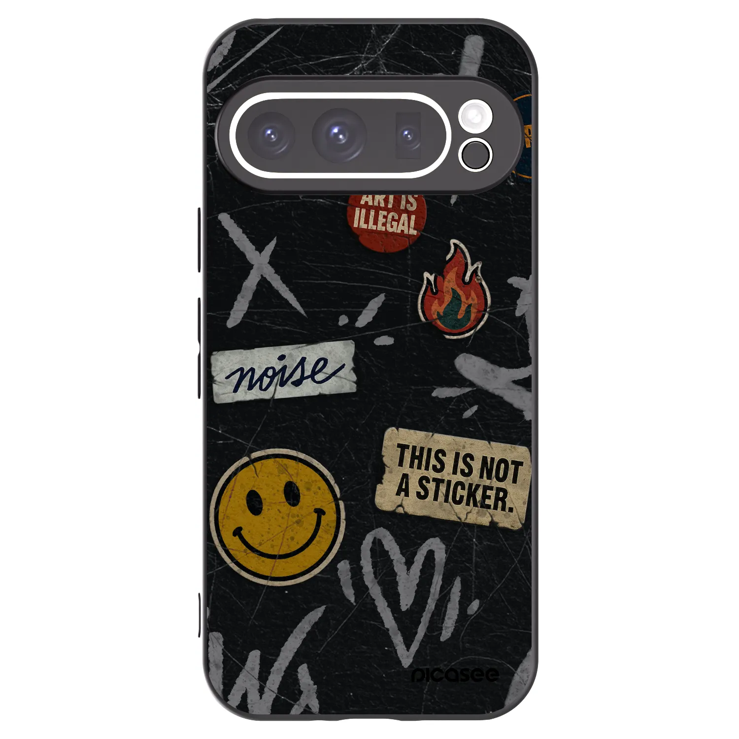 Picasee fekete szilikon tok az alábbi mobiltelefonokra Google Pixel 9 Pro - STICKERS x TAGS