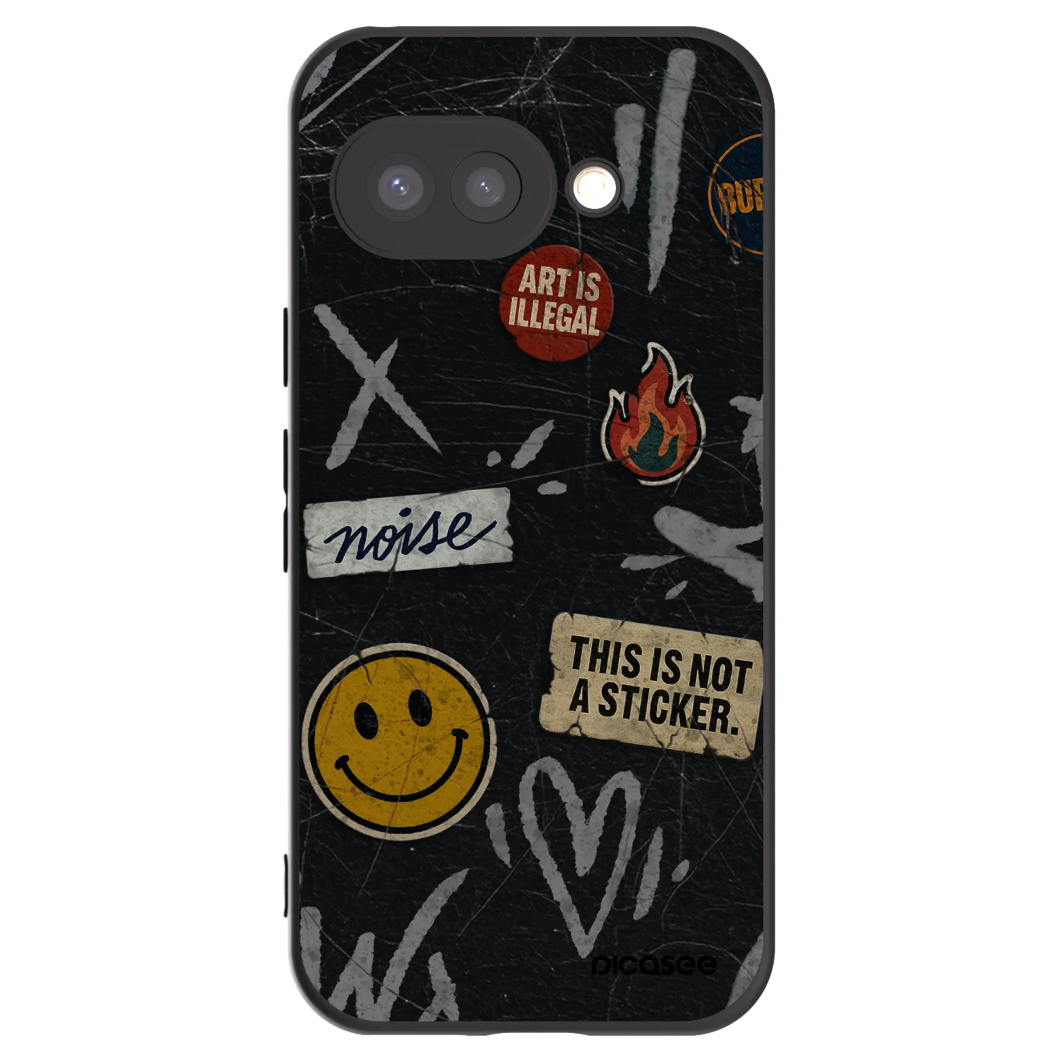 Picasee fekete szilikon tok az alábbi mobiltelefonokra Google Pixel 9a - STICKERS x TAGS