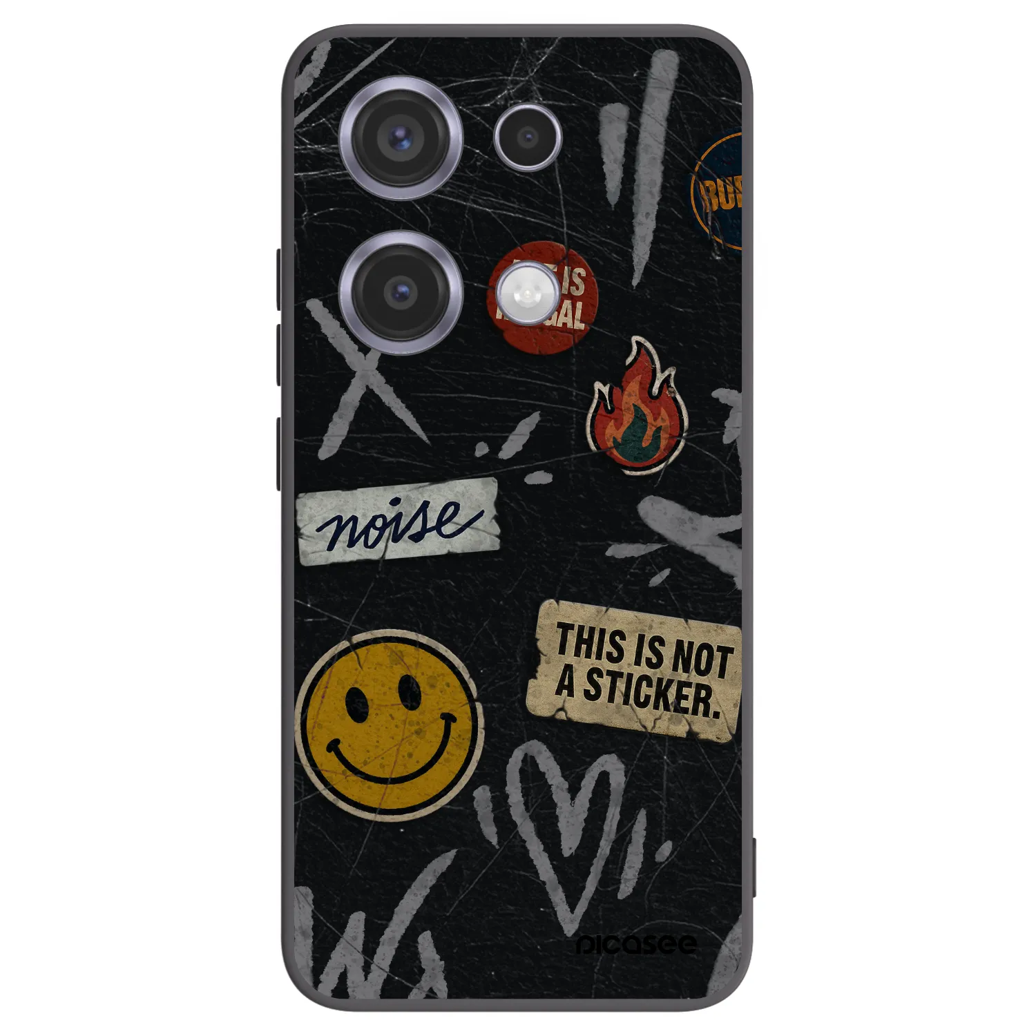 Picasee fekete szilikon tok az alábbi mobiltelefonokra Xiaomi Redmi Note 14S - STICKERS x TAGS