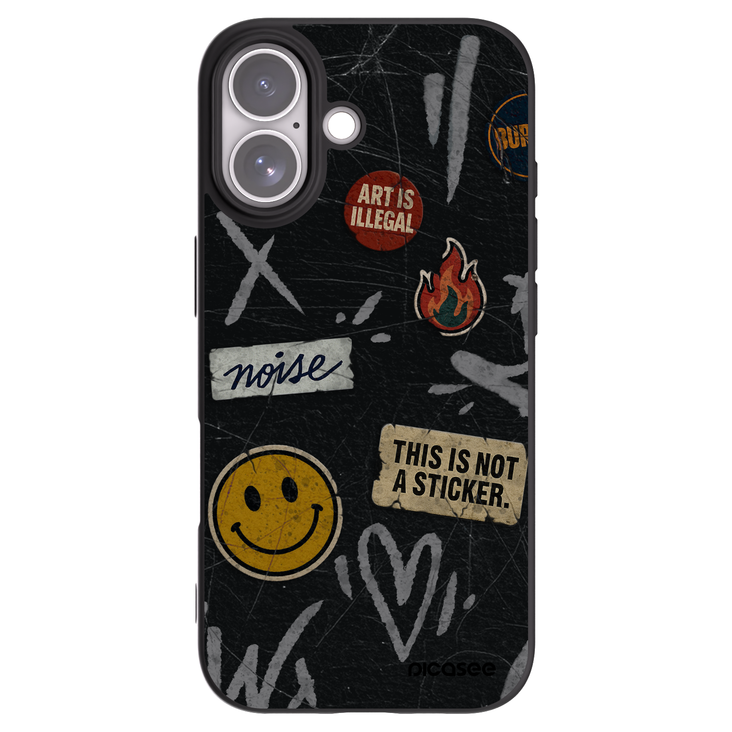 Picasee fekete szilikon tok az alábbi mobiltelefonokra Apple iPhone 17 - STICKERS x TAGS