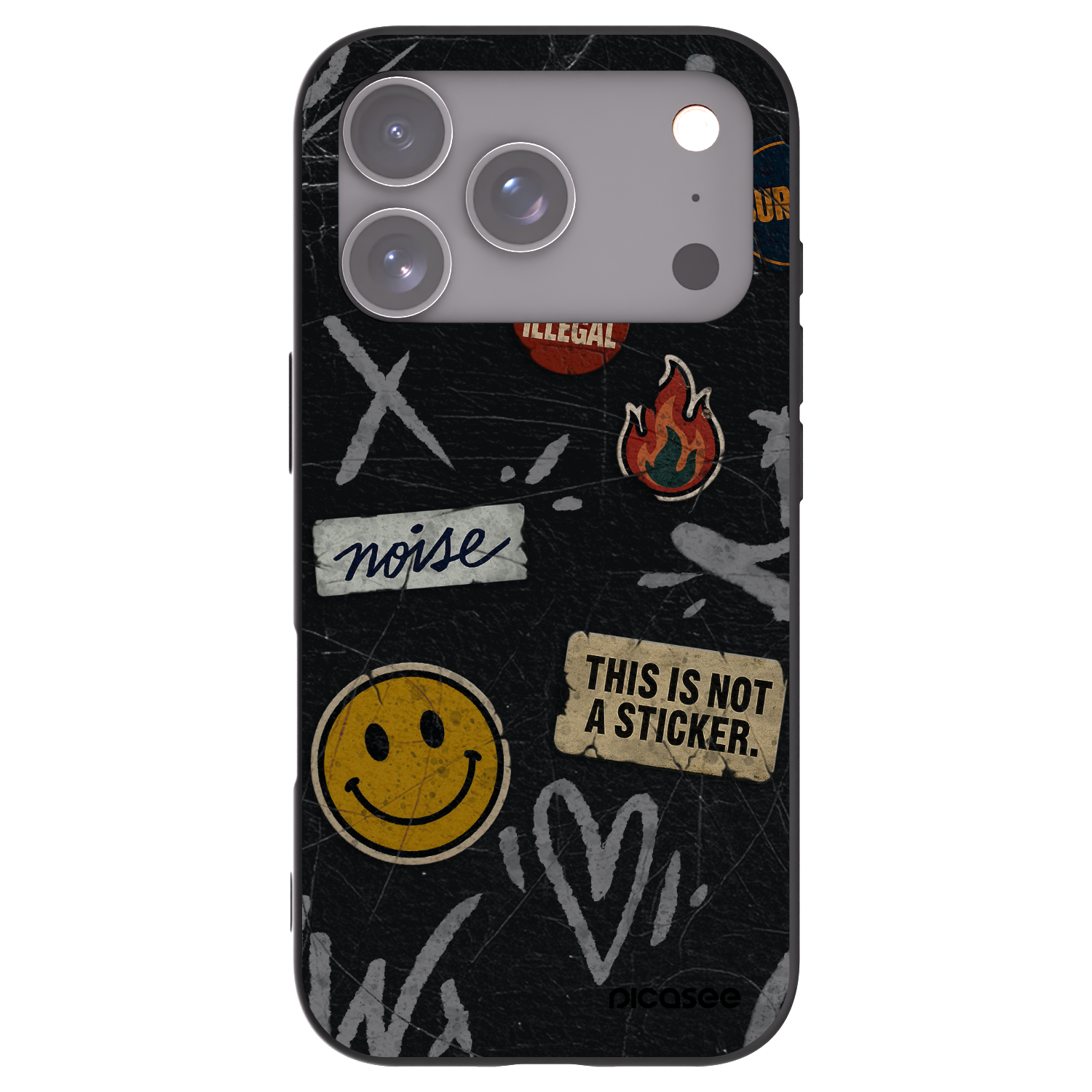 Picasee fekete szilikon tok az alábbi mobiltelefonokra Apple iPhone 17 Pro - STICKERS x TAGS