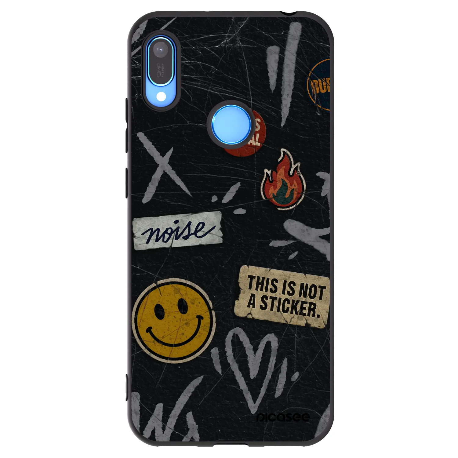 Picasee fekete szilikon tok az alábbi mobiltelefonokra Huawei Y6 2019 - STICKERS x TAGS