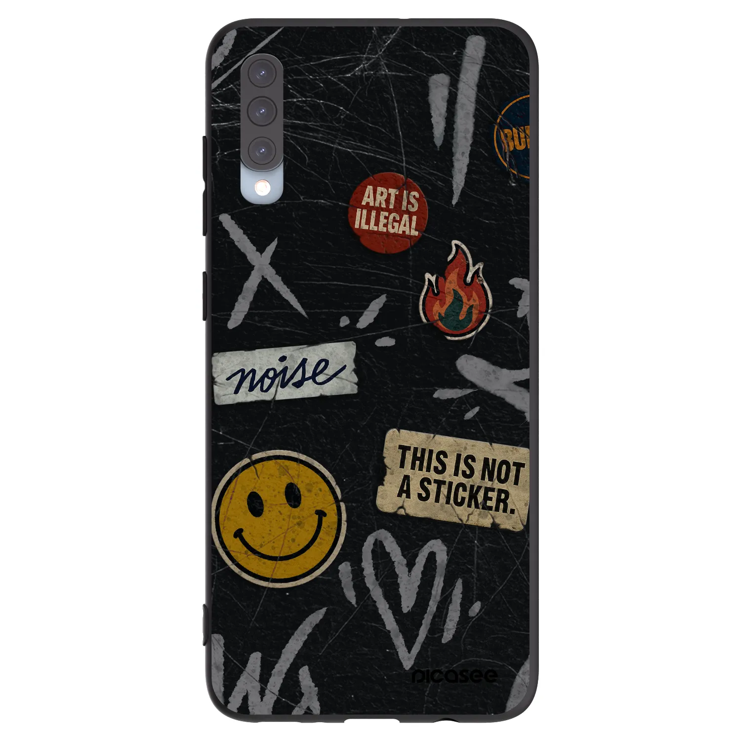 Picasee fekete szilikon tok az alábbi mobiltelefonokra Samsung Galaxy A70 A705F - STICKERS x TAGS