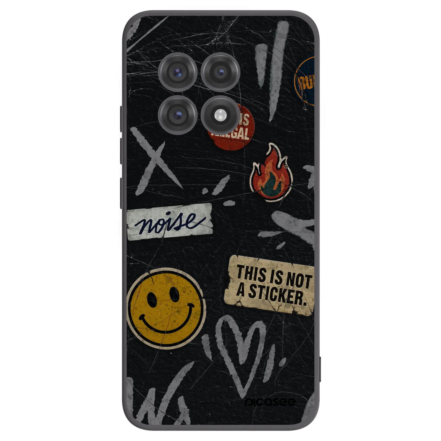Picasee fekete szilikon tok az alábbi mobiltelefonokra OnePlus 13R 5G - STICKERS x TAGS