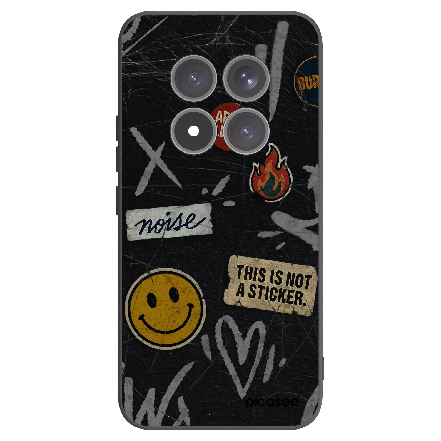 Picasee fekete szilikon tok az alábbi mobiltelefonokra Xiaomi Redmi Note 15 Pro+ - STICKERS x TAGS