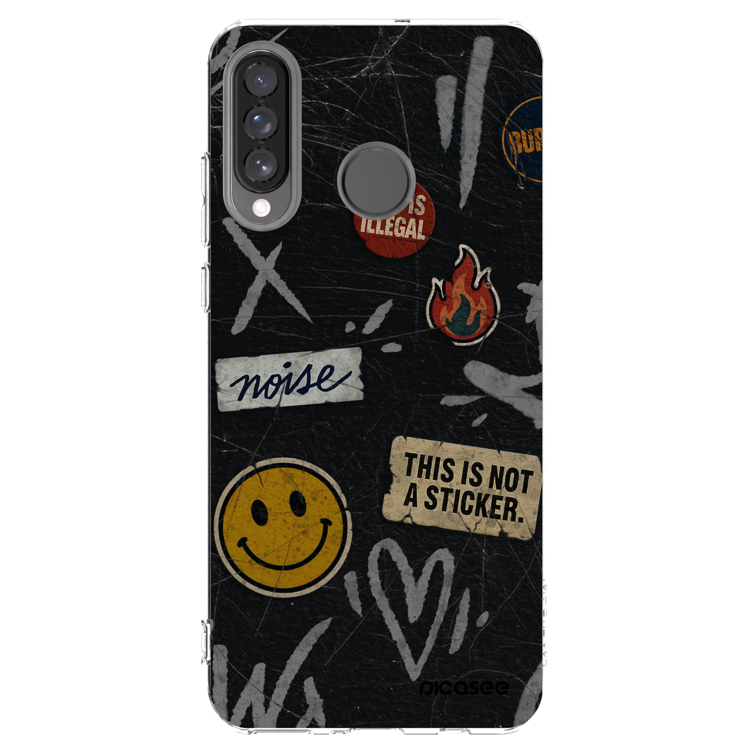 Picasee átlátszó szilikon tok az alábbi mobiltelefonokra Huawei P30 Lite - STICKERS x TAGS