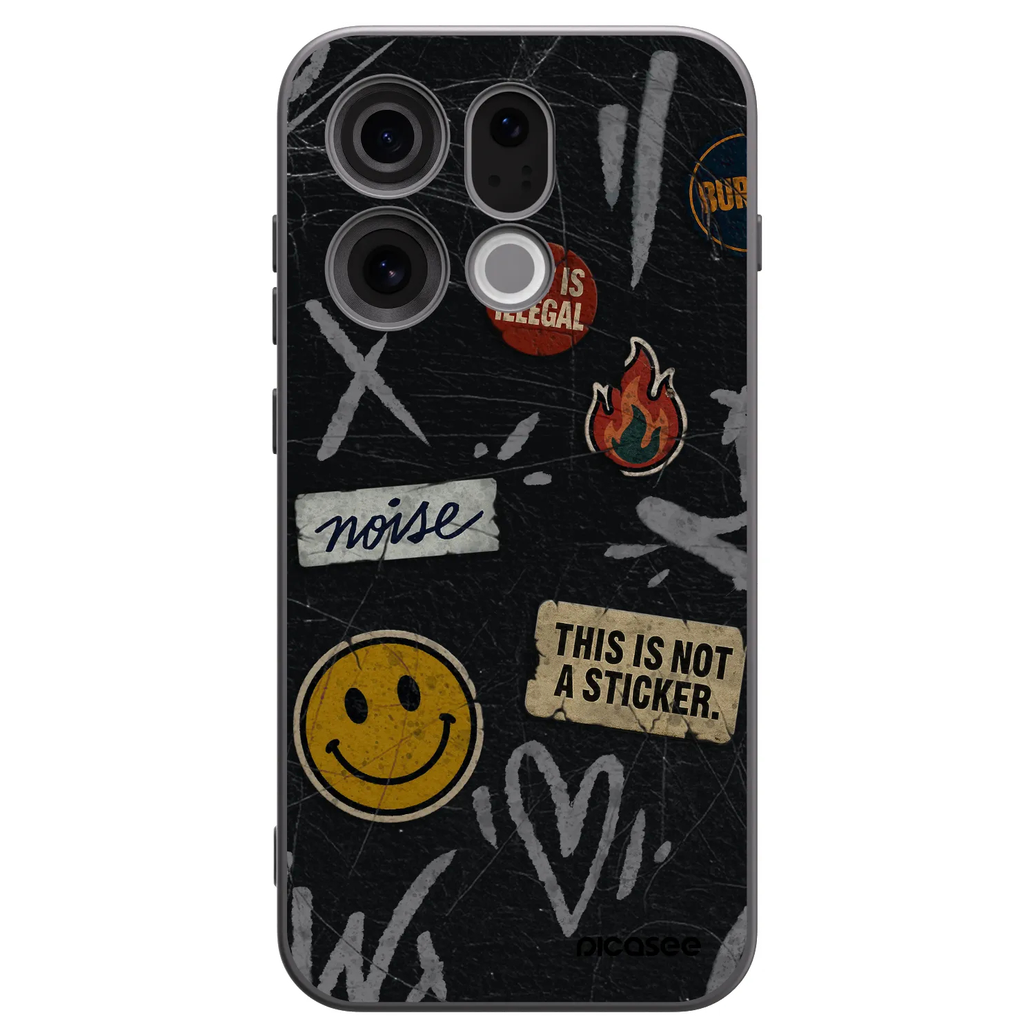 Picasee fekete szilikon tok az alábbi mobiltelefonokra OPPO Find X9 - STICKERS x TAGS