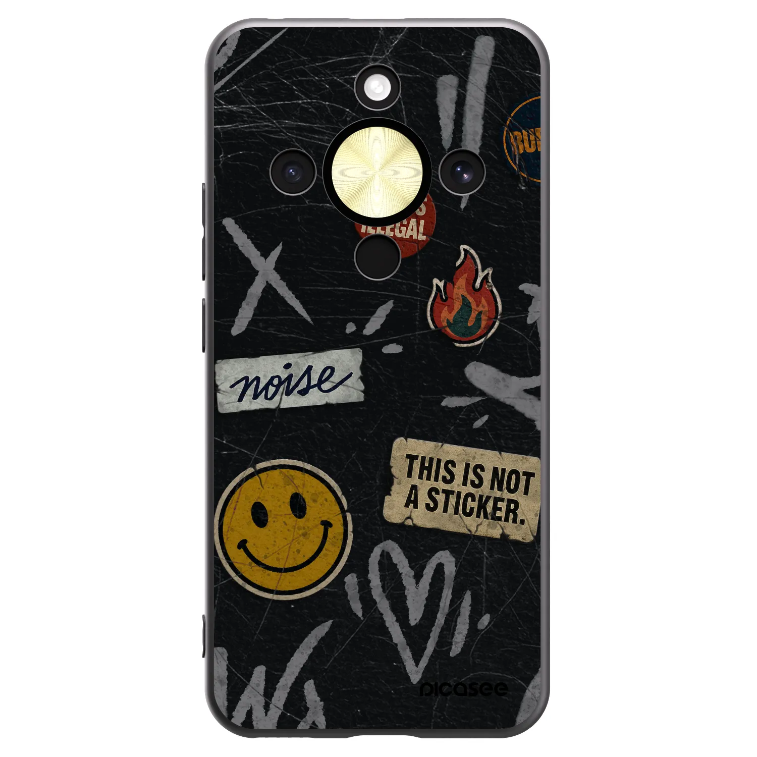 Picasee fekete szilikon tok az alábbi mobiltelefonokra Honor Magic8 Lite 5G - STICKERS x TAGS