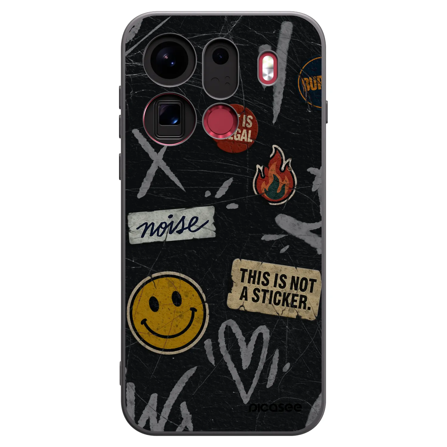 Picasee fekete szilikon tok az alábbi mobiltelefonokra OPPO Find X9 Pro - STICKERS x TAGS