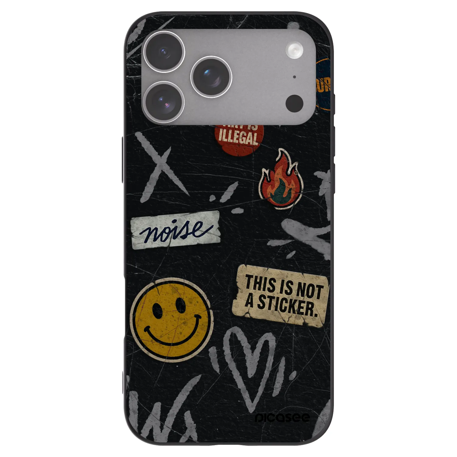 Picasee fekete szilikon tok az alábbi mobiltelefonokra Apple iPhone 18 Pro Max - STICKERS x TAGS