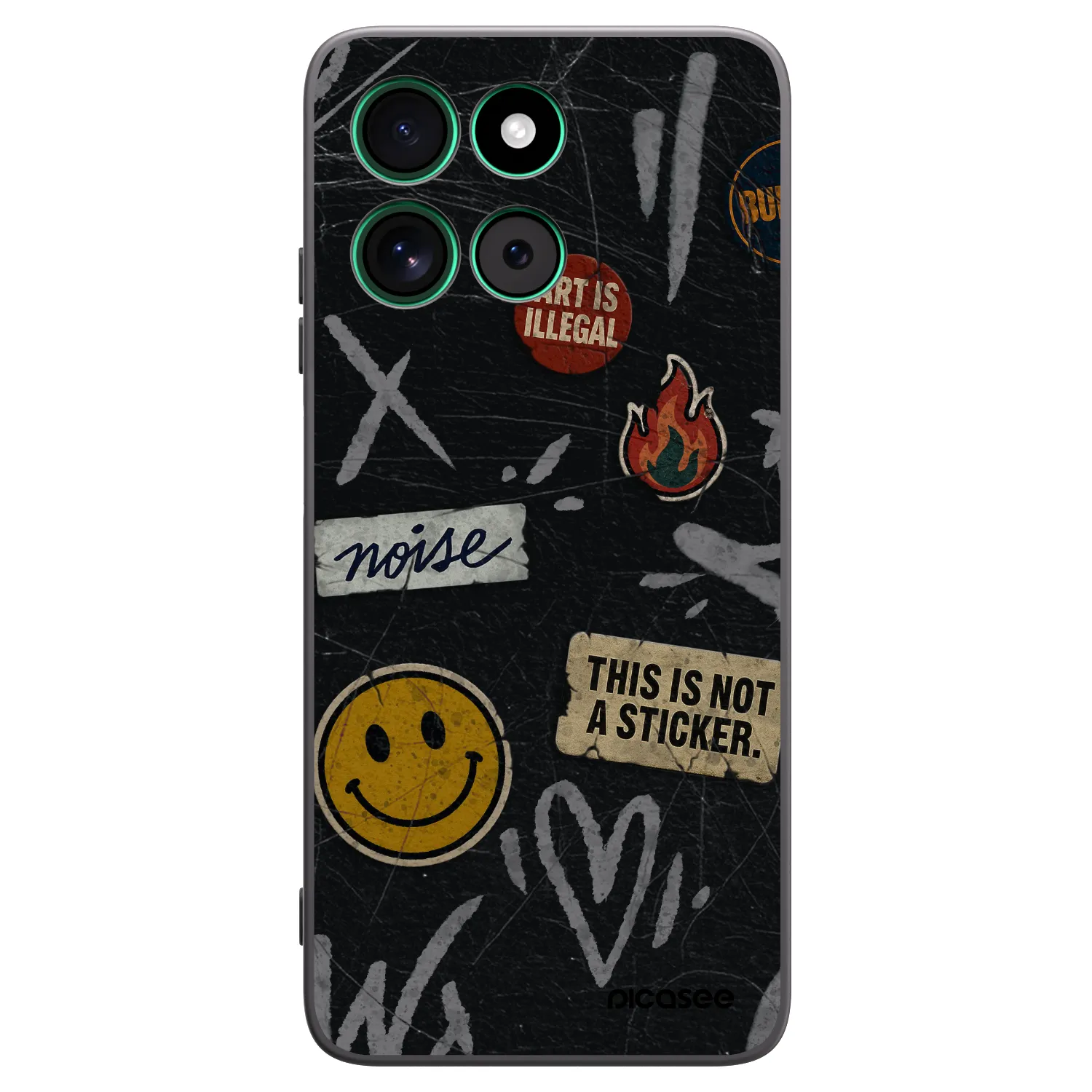 Picasee fekete szilikon tok az alábbi mobiltelefonokra Motorola Moto G57 Power - STICKERS x TAGS