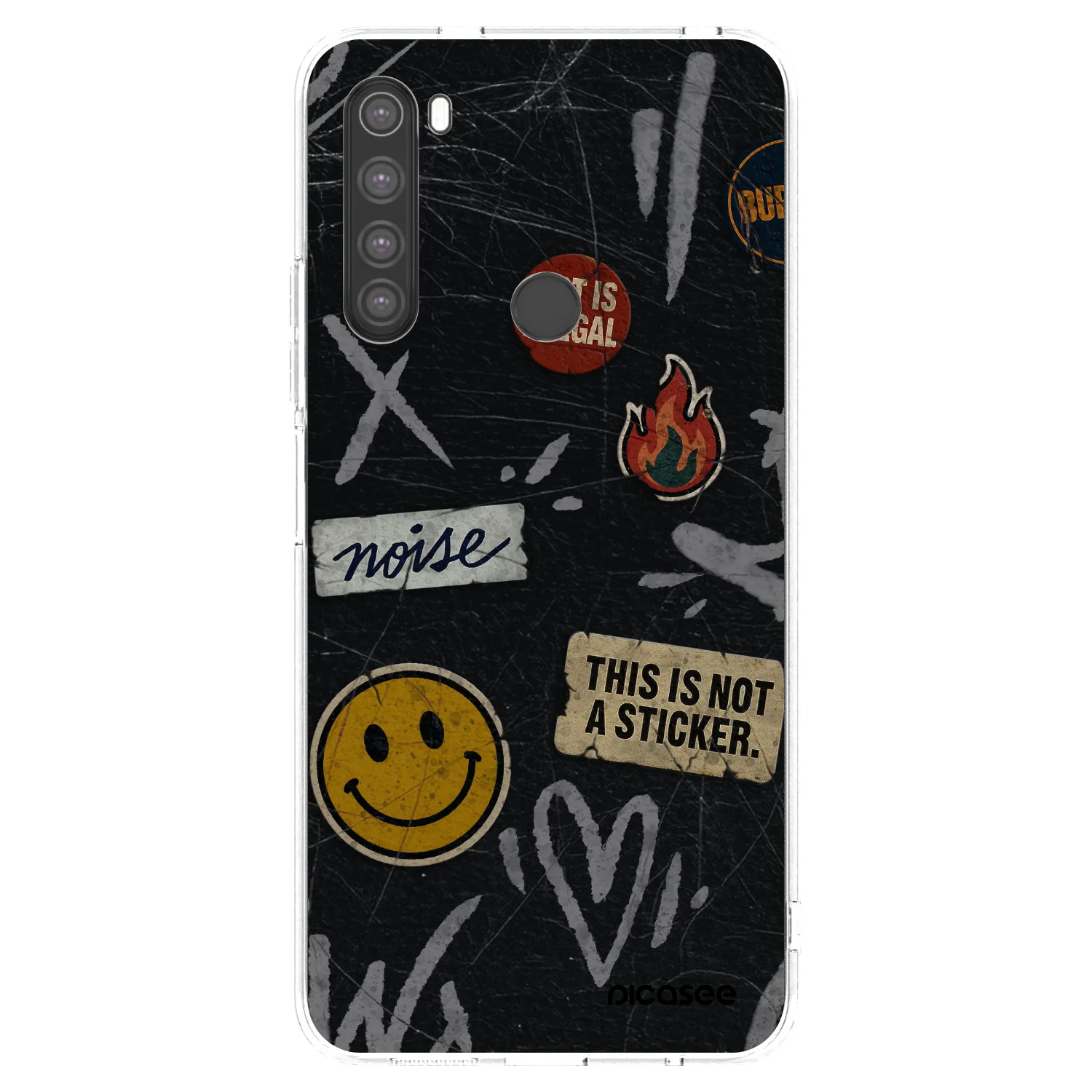 Picasee átlátszó szilikon tok az alábbi mobiltelefonokra Xiaomi Redmi Note 8 - STICKERS x TAGS