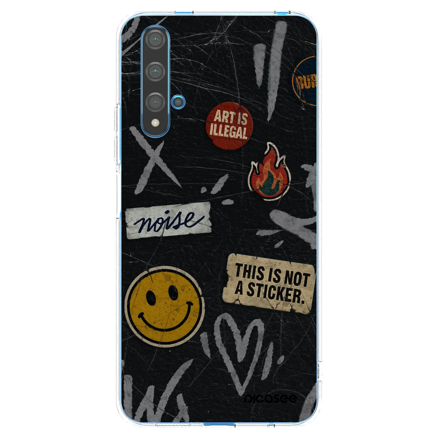 Picasee átlátszó szilikon tok az alábbi mobiltelefonokra Huawei Nova 5T - STICKERS x TAGS