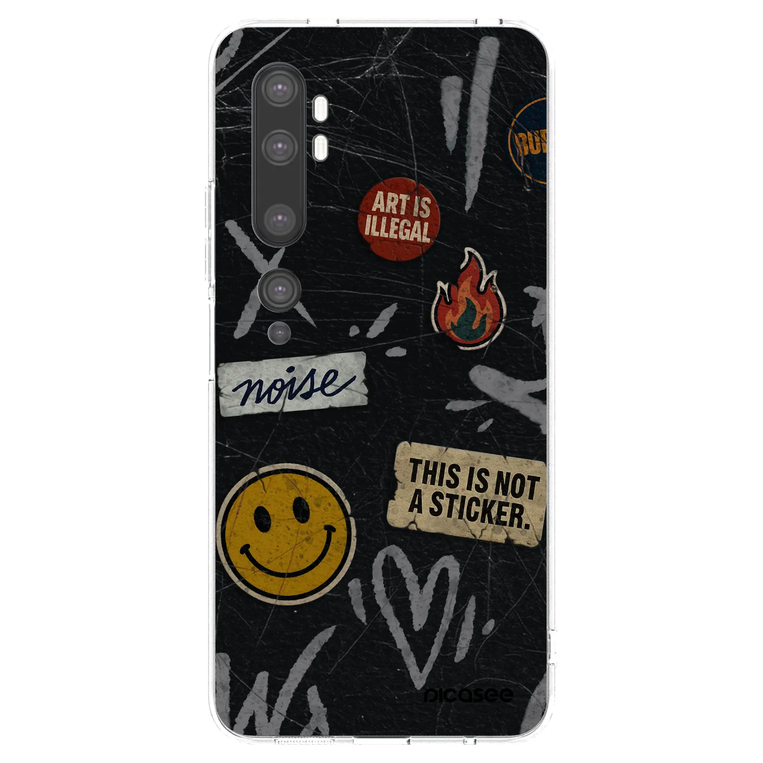 Picasee átlátszó szilikon tok az alábbi mobiltelefonokra Xiaomi Mi Note 10 (Pro) - STICKERS x TAGS