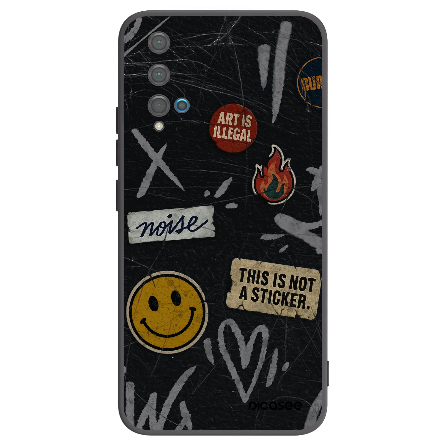 Picasee fekete szilikon tok az alábbi mobiltelefonokra Huawei Nova 5T - STICKERS x TAGS