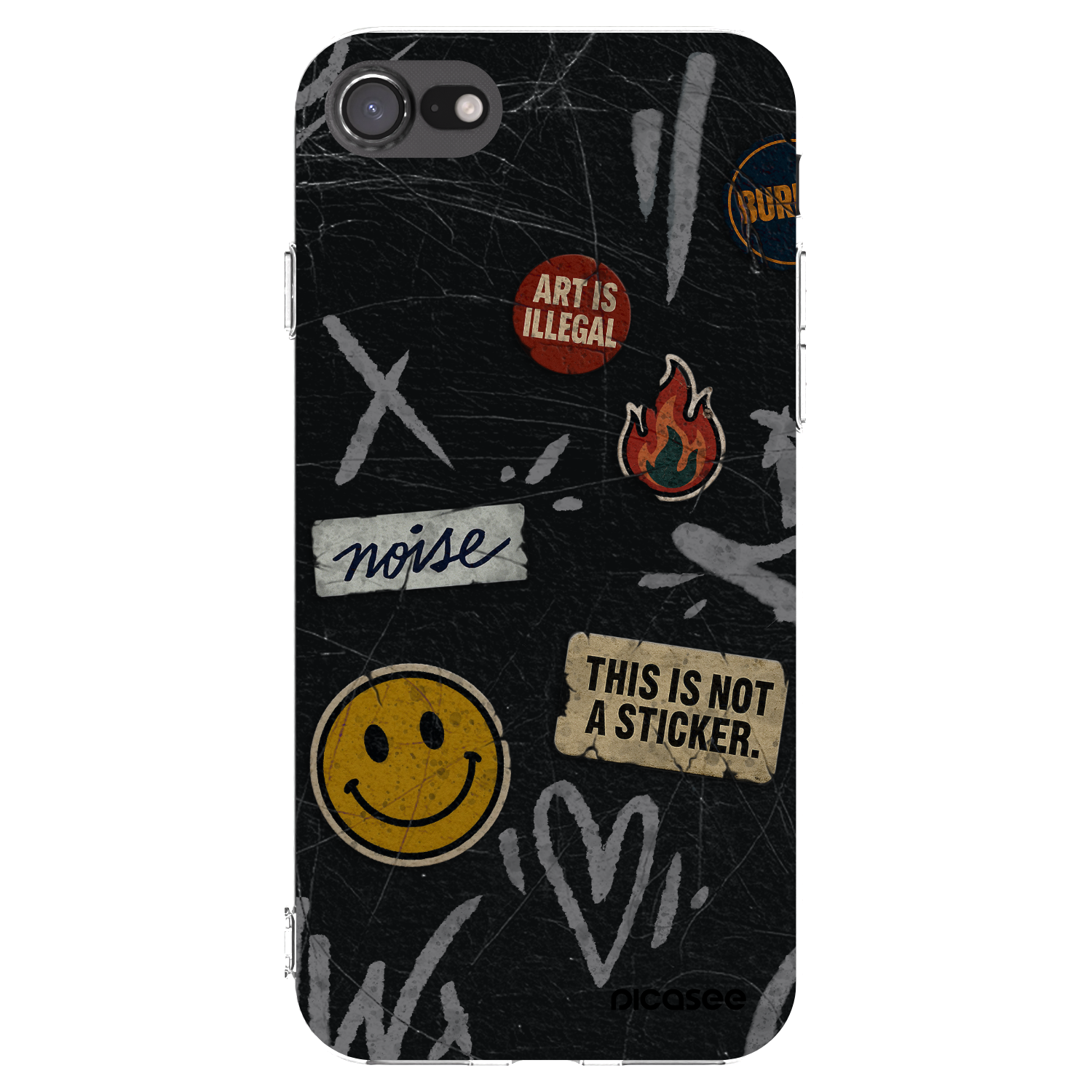 Picasee átlátszó szilikon tok az alábbi mobiltelefonokra Apple iPhone SE 2020 - STICKERS x TAGS