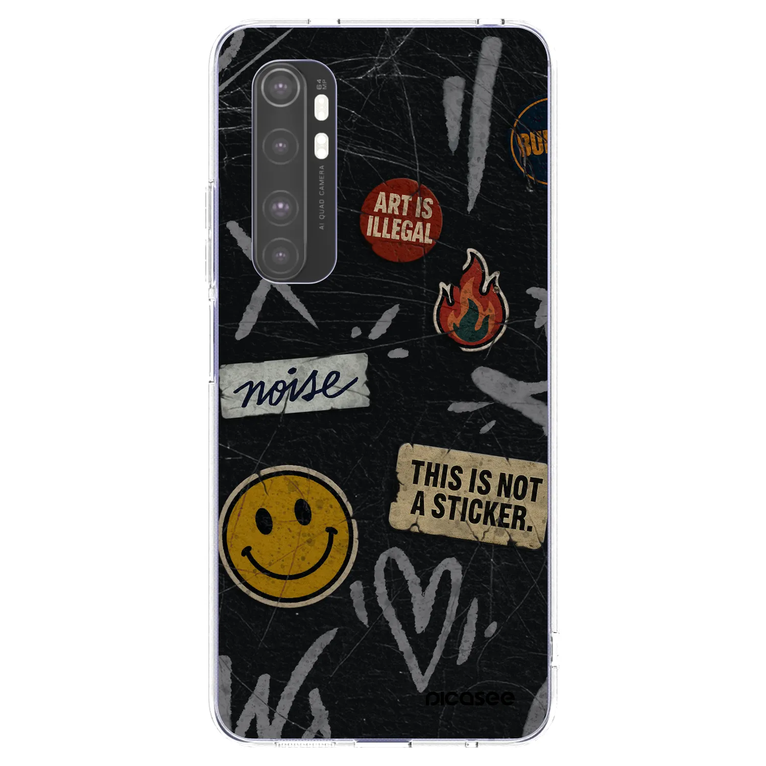 Picasee átlátszó szilikon tok az alábbi mobiltelefonokra Xiaomi Mi Note 10 Lite - STICKERS x TAGS