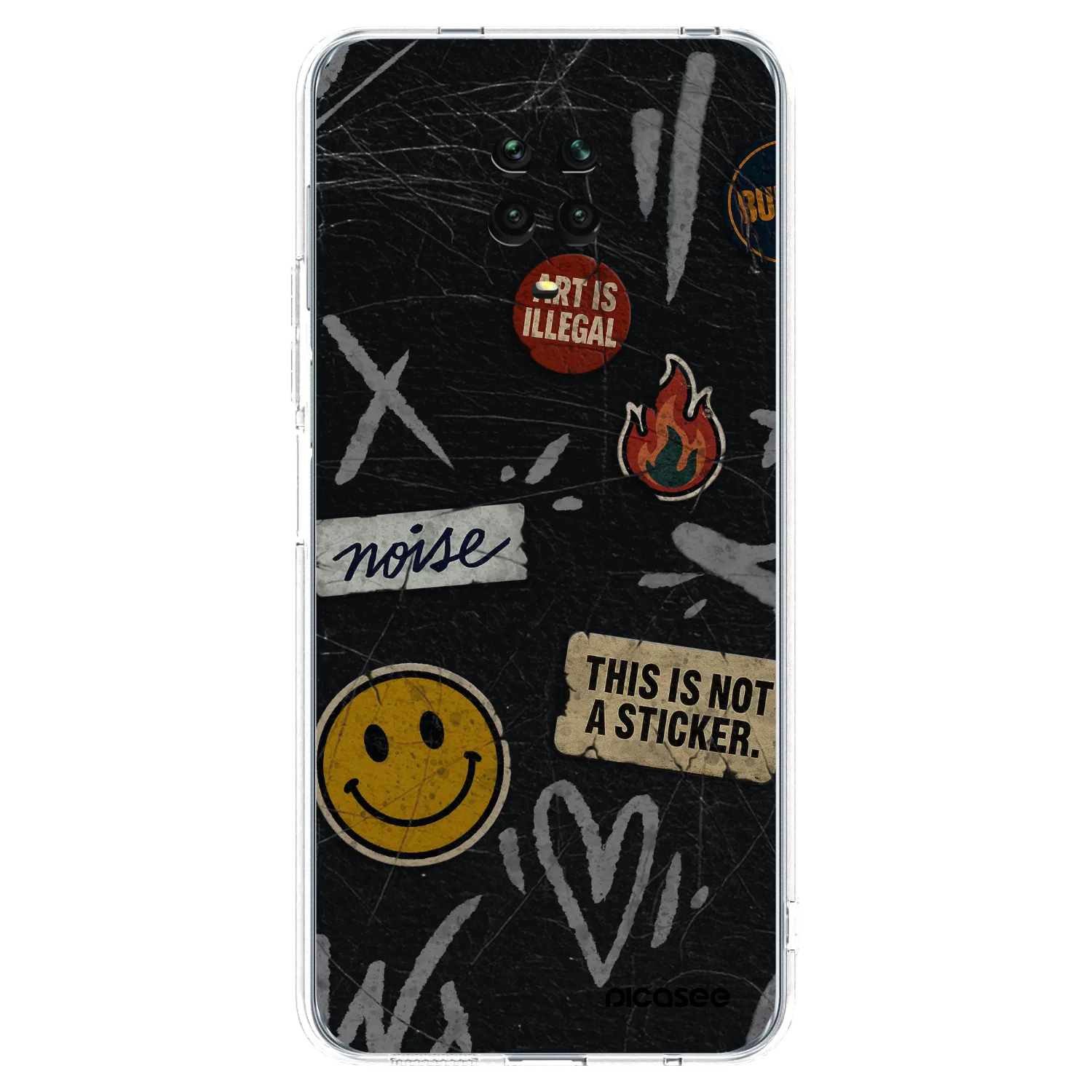 Picasee átlátszó szilikon tok az alábbi mobiltelefonokra Xiaomi Redmi Note 9S - STICKERS x TAGS