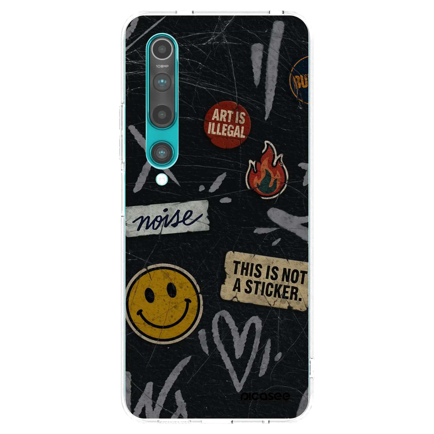 Picasee átlátszó szilikon tok az alábbi mobiltelefonokra Xiaomi Mi 10 - STICKERS x TAGS