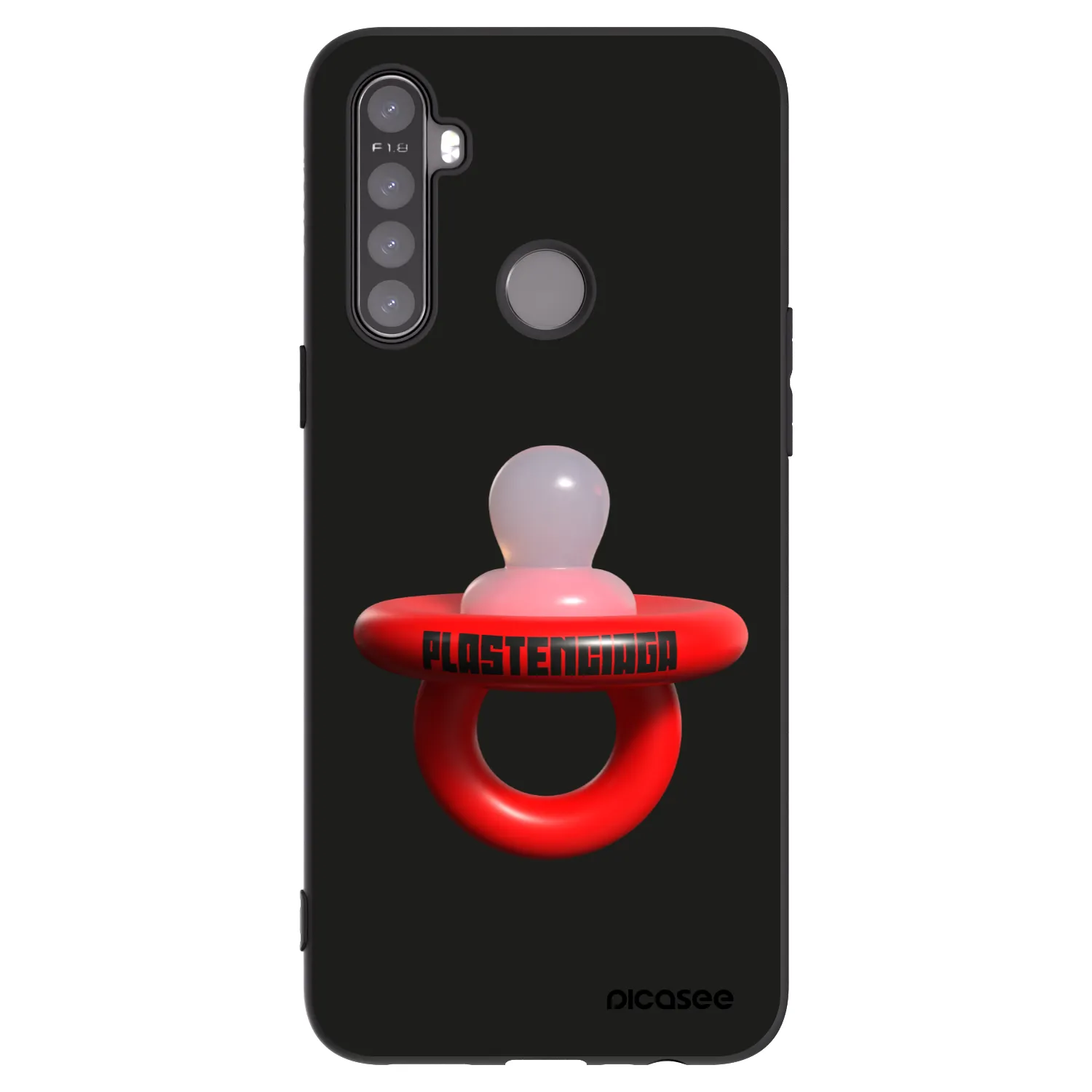 Picasee fekete szilikon tok az alábbi mobiltelefonokra Realme 5 - Le Dudel