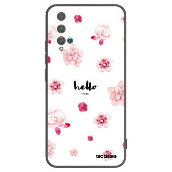 Picasee fekete szilikon tok az alábbi mobiltelefonokra Huawei Nova 5T - Hello there