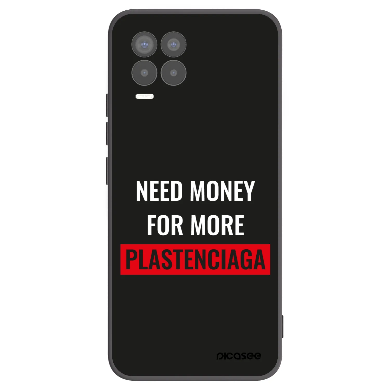 Picasee fekete szilikon tok az alábbi mobiltelefonokra Realme 8 4G - More PLASTENCIAGA
